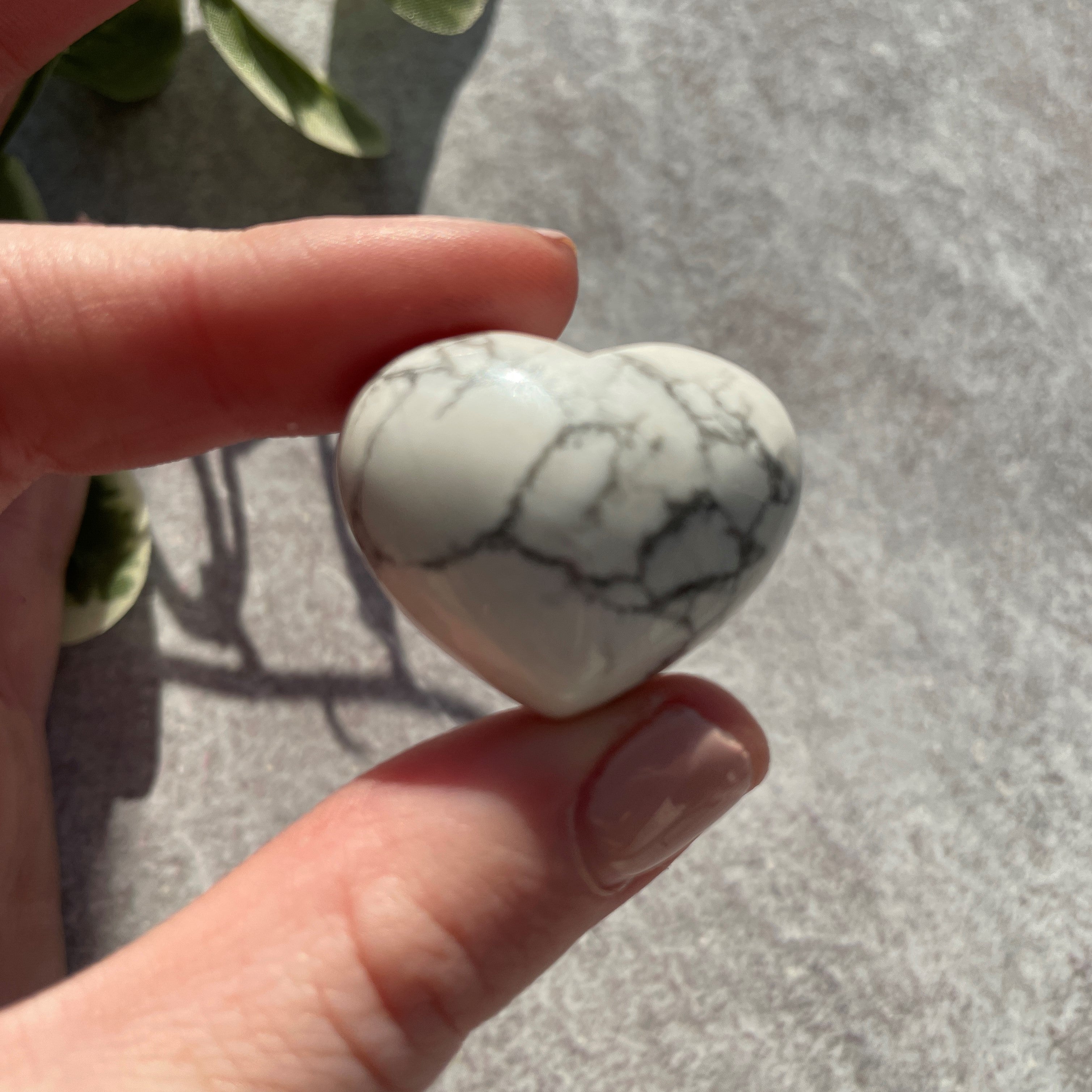 White Howlite Heart 3cm