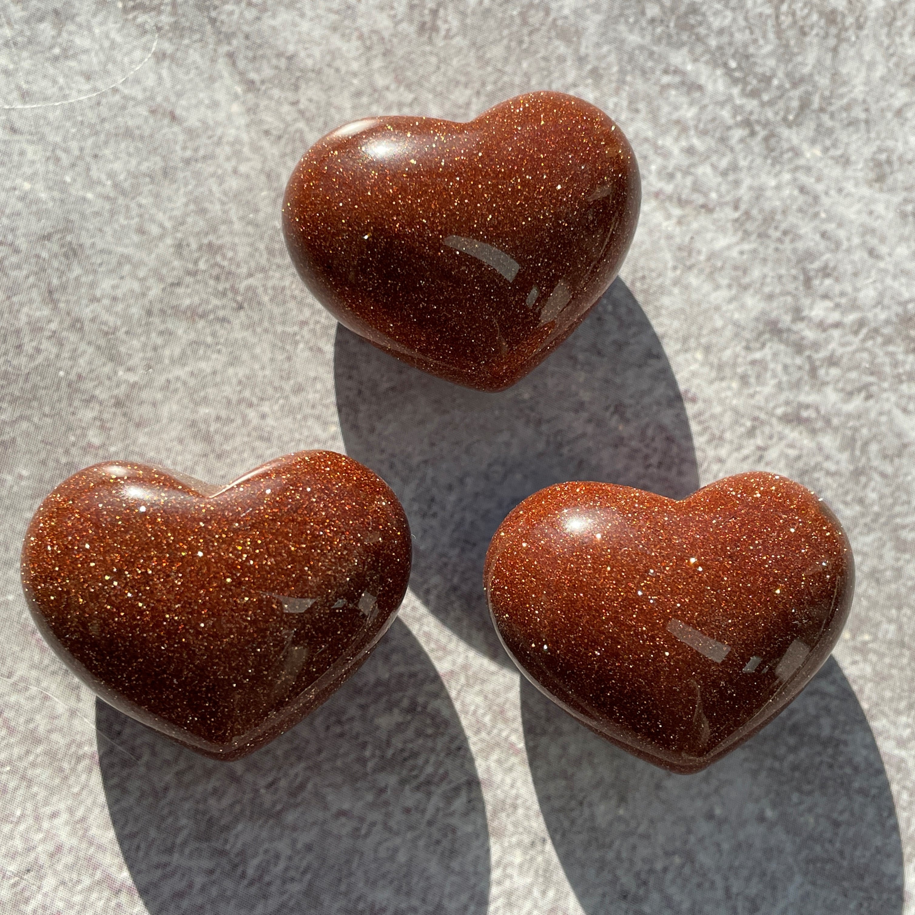 Goldstone Red Heart 3cm