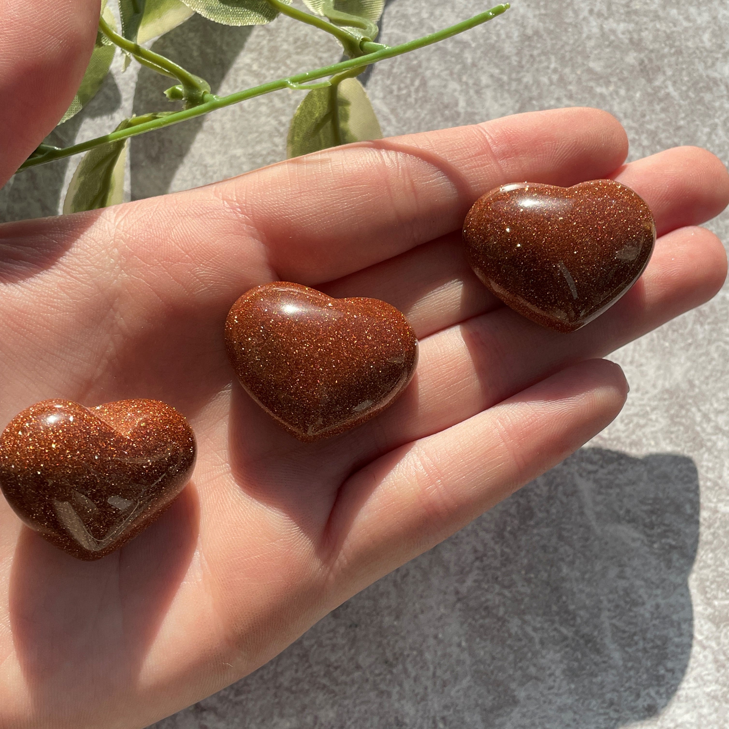Goldstone Red Heart 3cm
