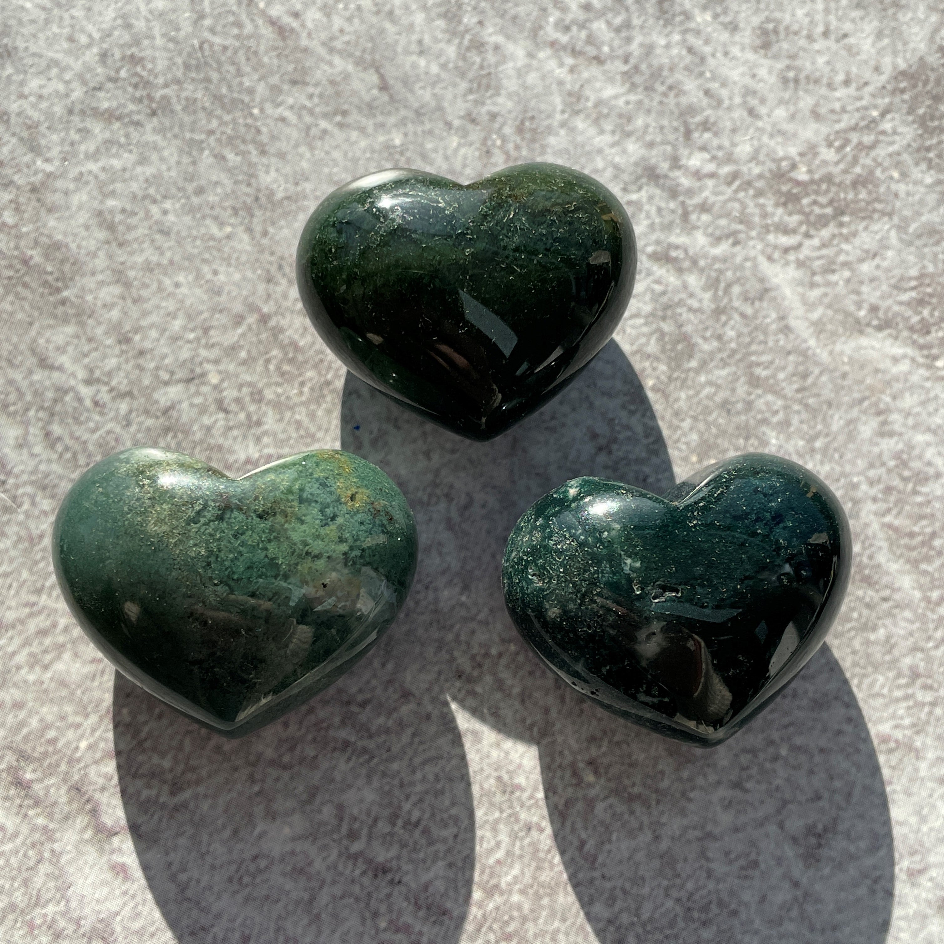 Moss Agate Heart 3cm 