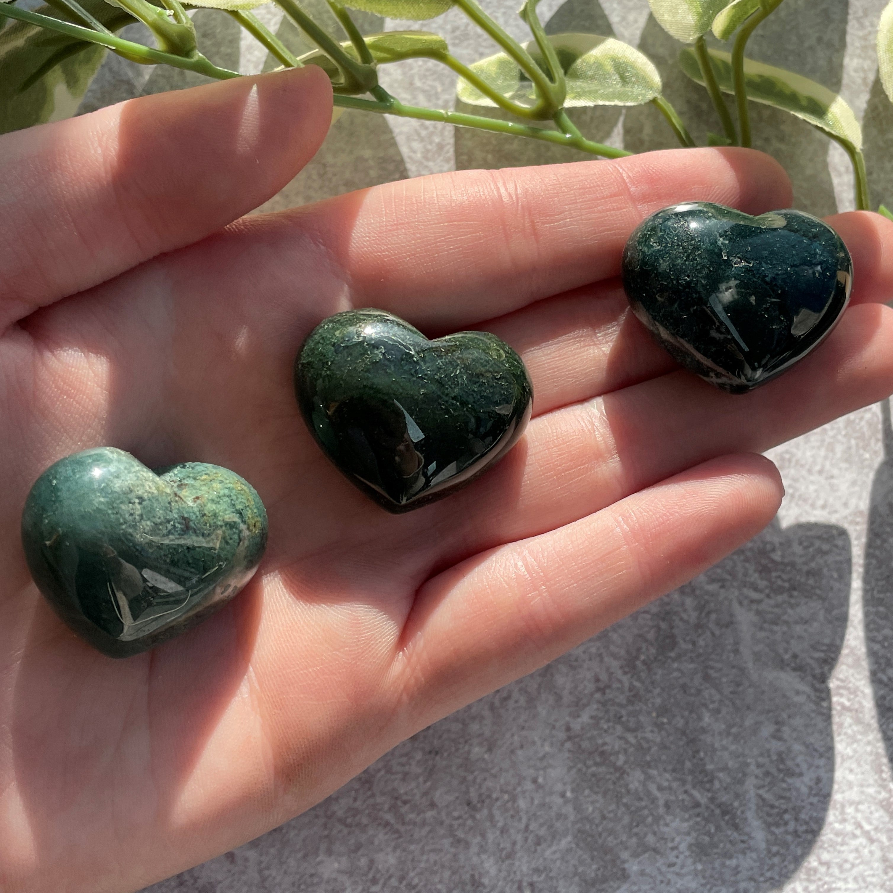 Moss Agate Heart 3cm