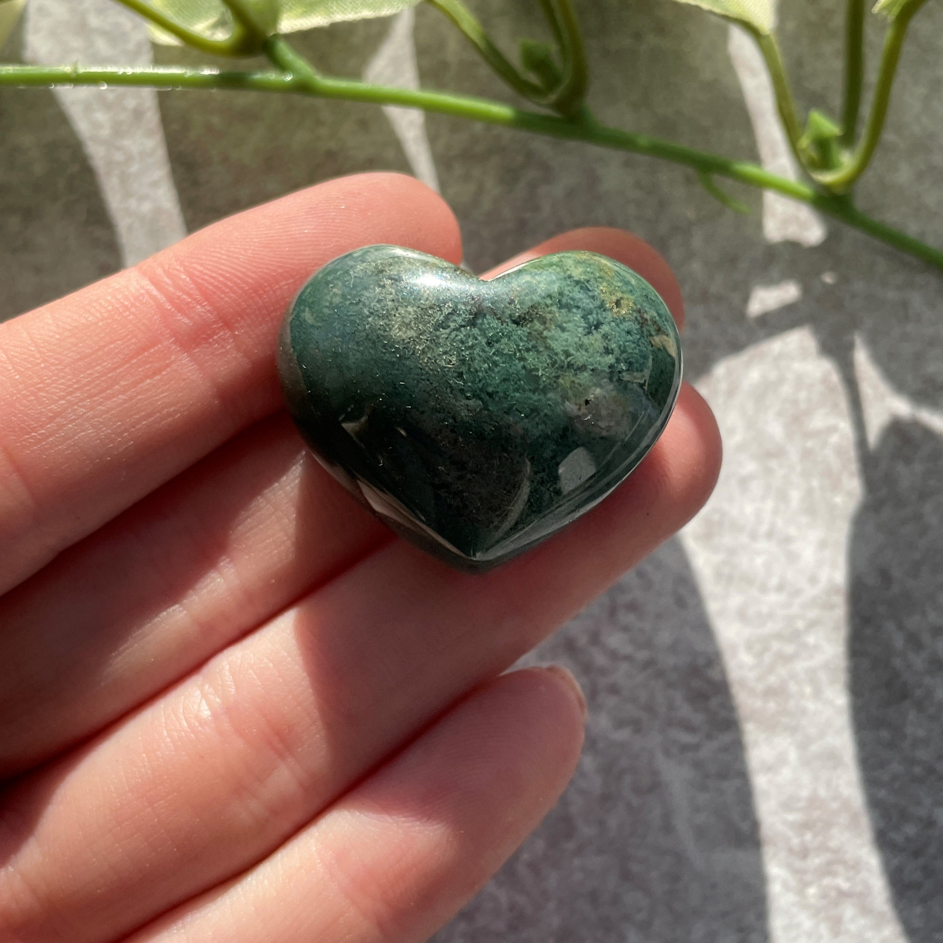 Moss Agate Heart 3cm
