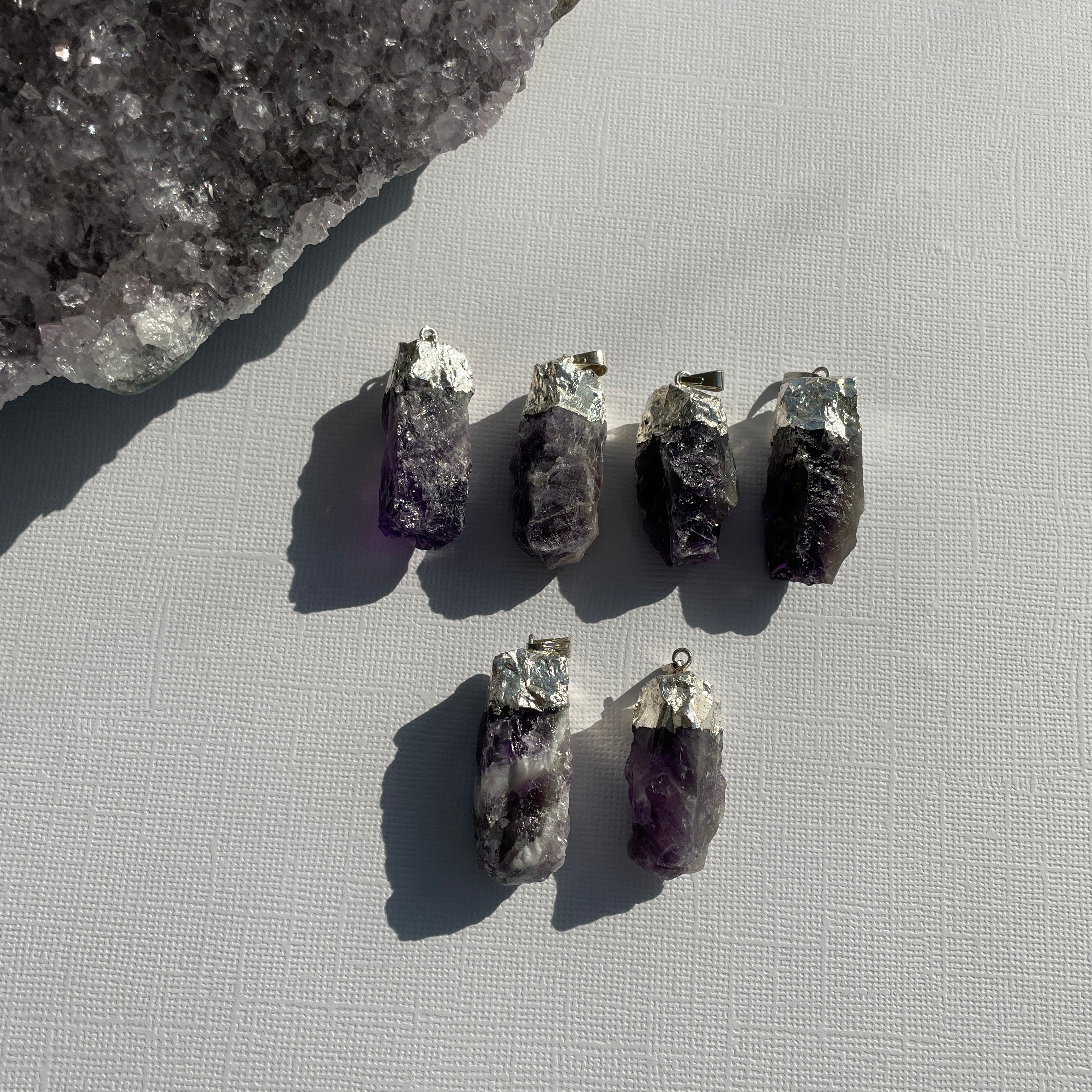Amethyst Rough Capped Pendant