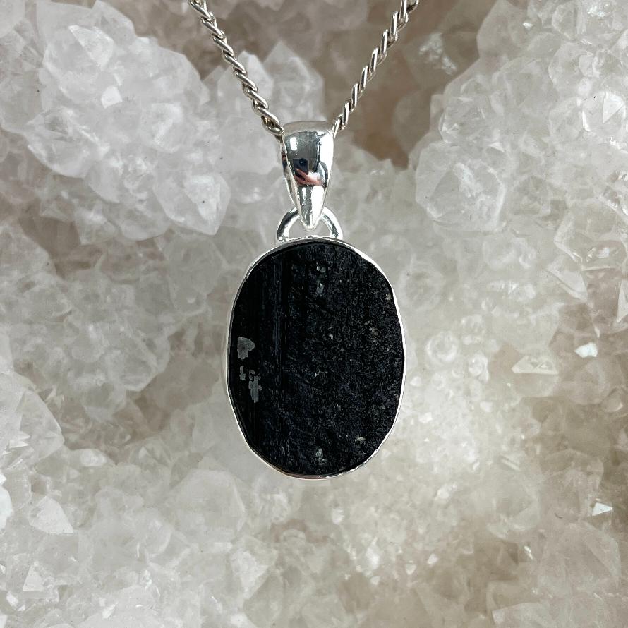 Sterling Silver Pendant - Black Tourmaline