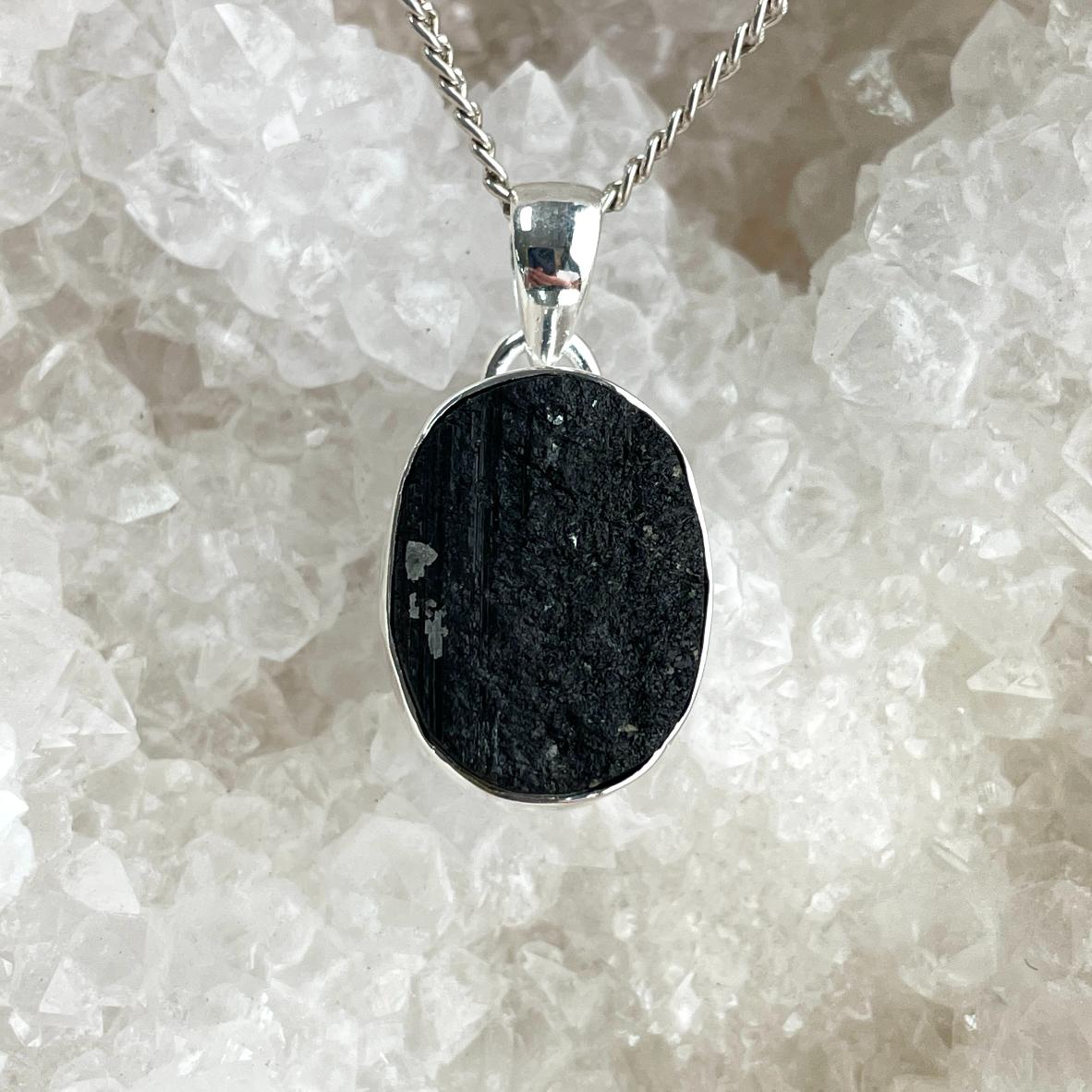 Sterling Silver Pendant - Black Tourmaline