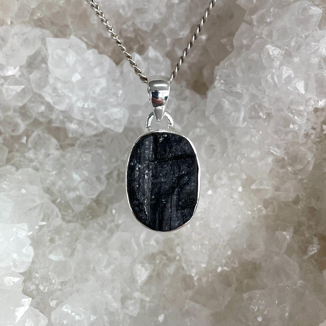 Sterling Silver Pendant - Black Tourmaline