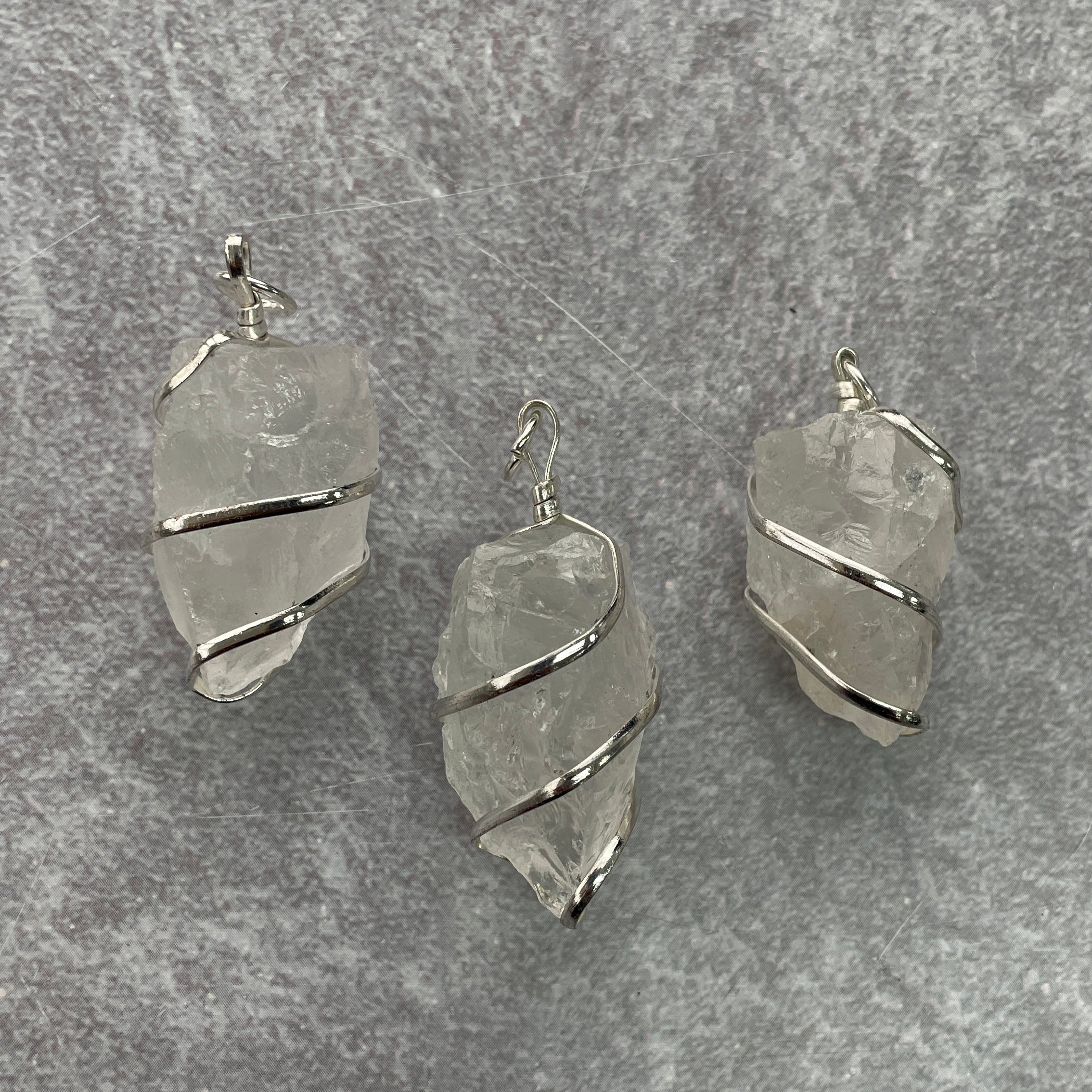 Wire Wrapped Rough Pendant - Clear Quartz