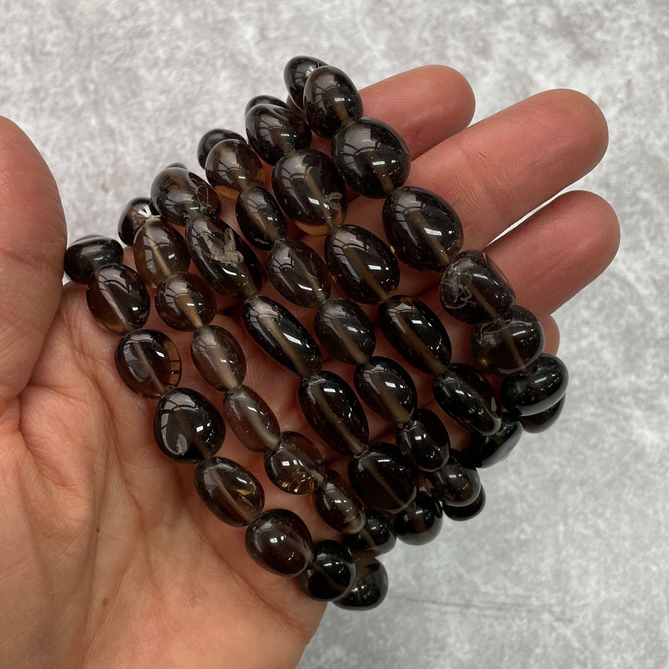 Smokey Quartz Nugget Beaded Bracelet