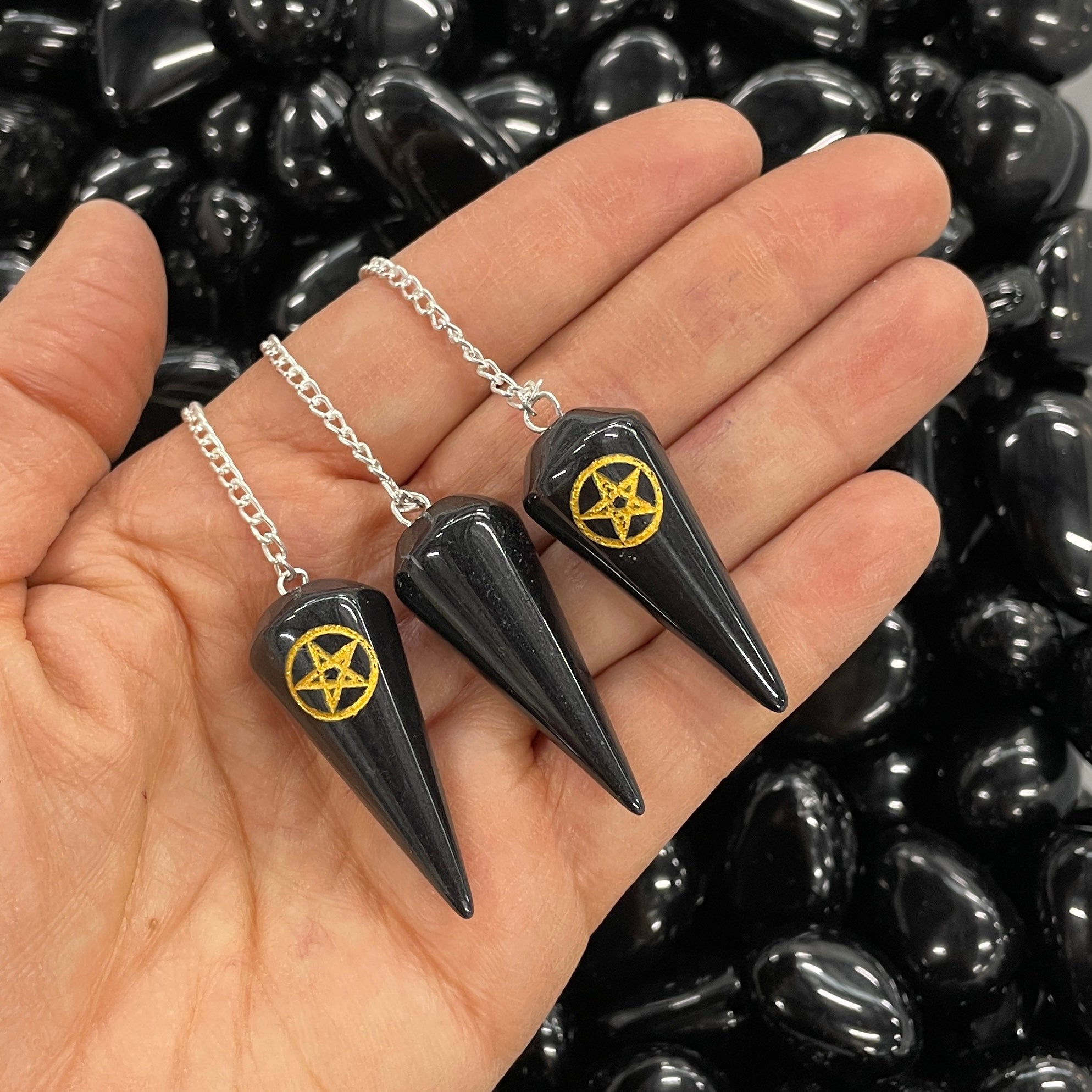 Black Tourmaline Pendulum - Pentagram
