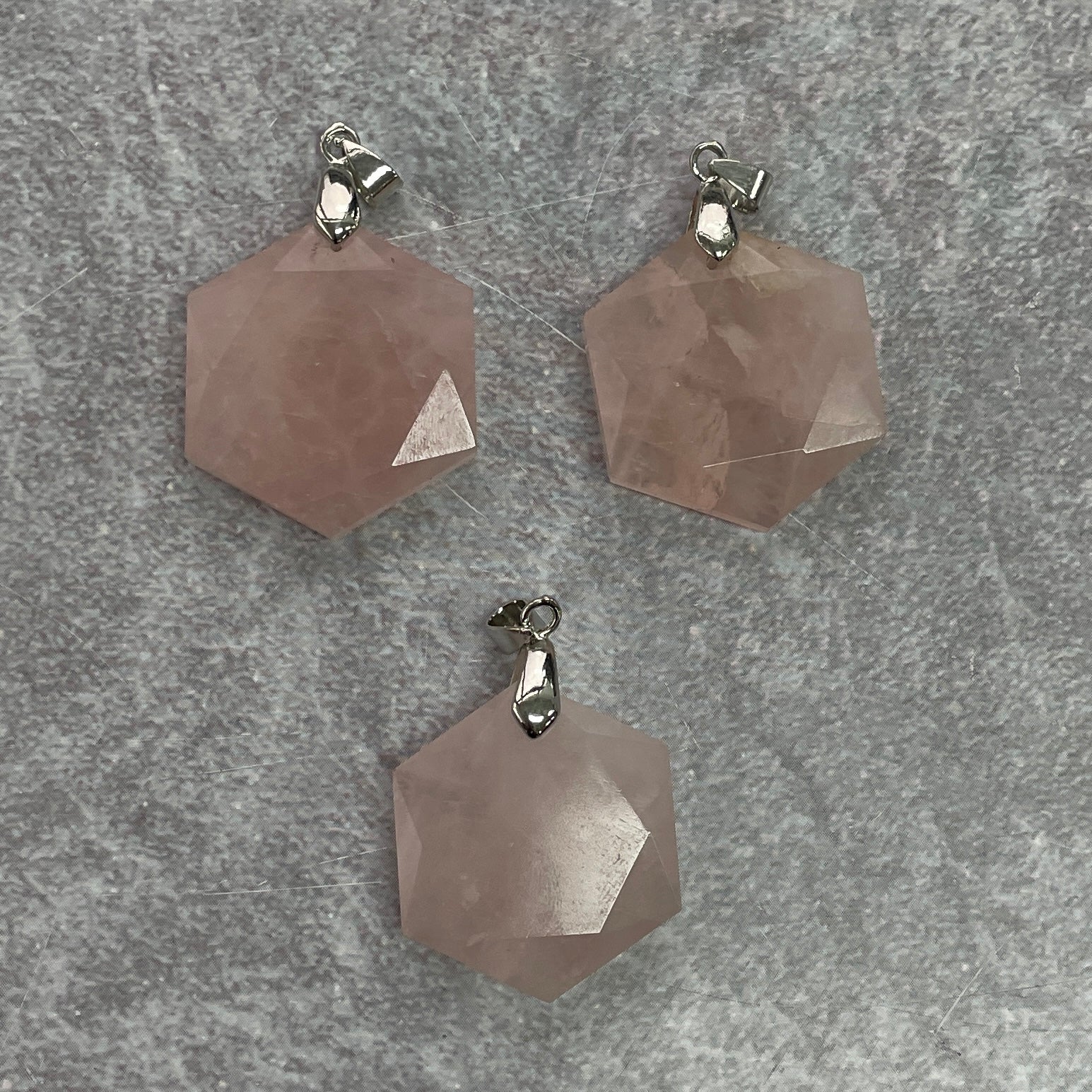Rose Quartz Hexagonal Pendant