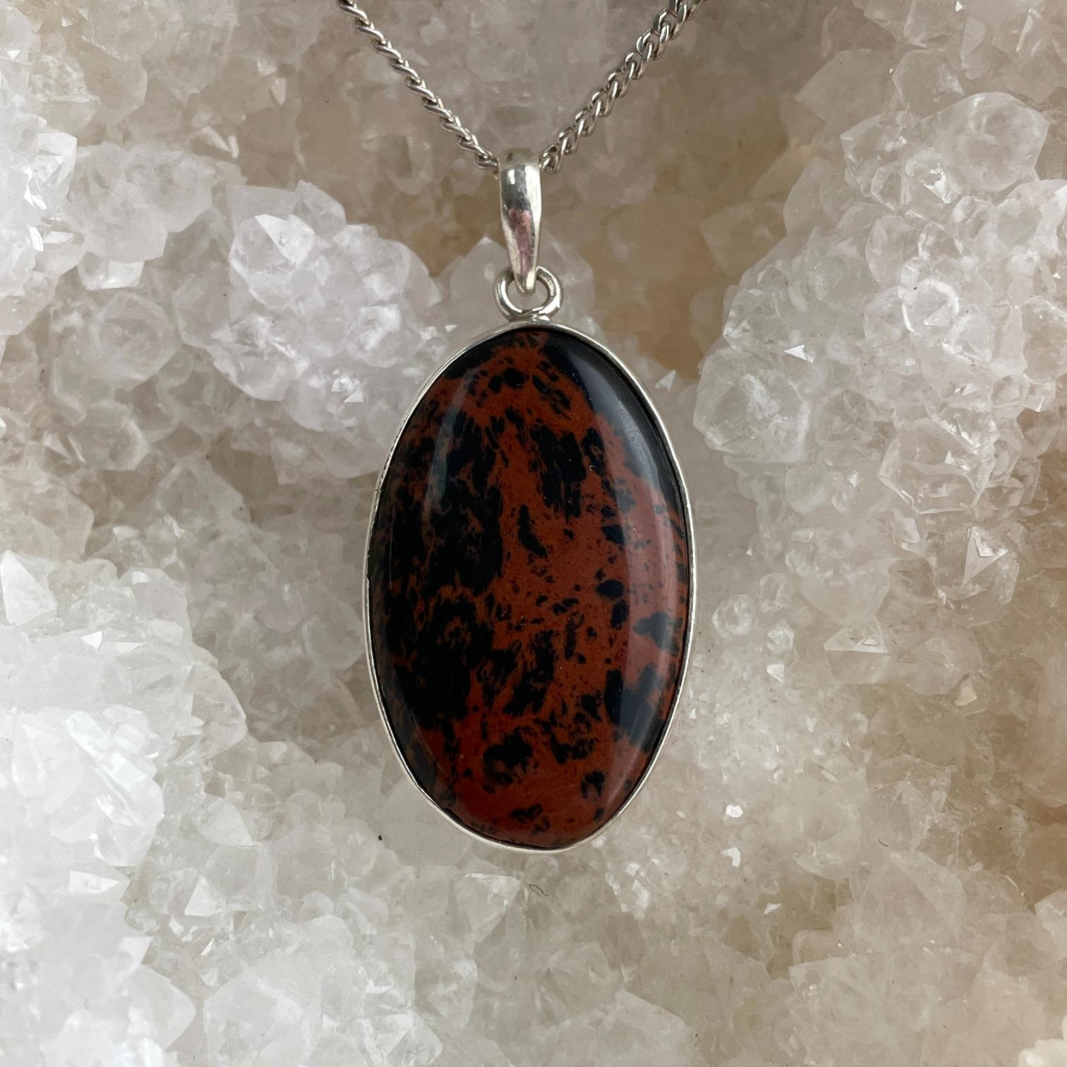 Sterling Silver Pendant - Mahogany Obsidian LRG - SP49