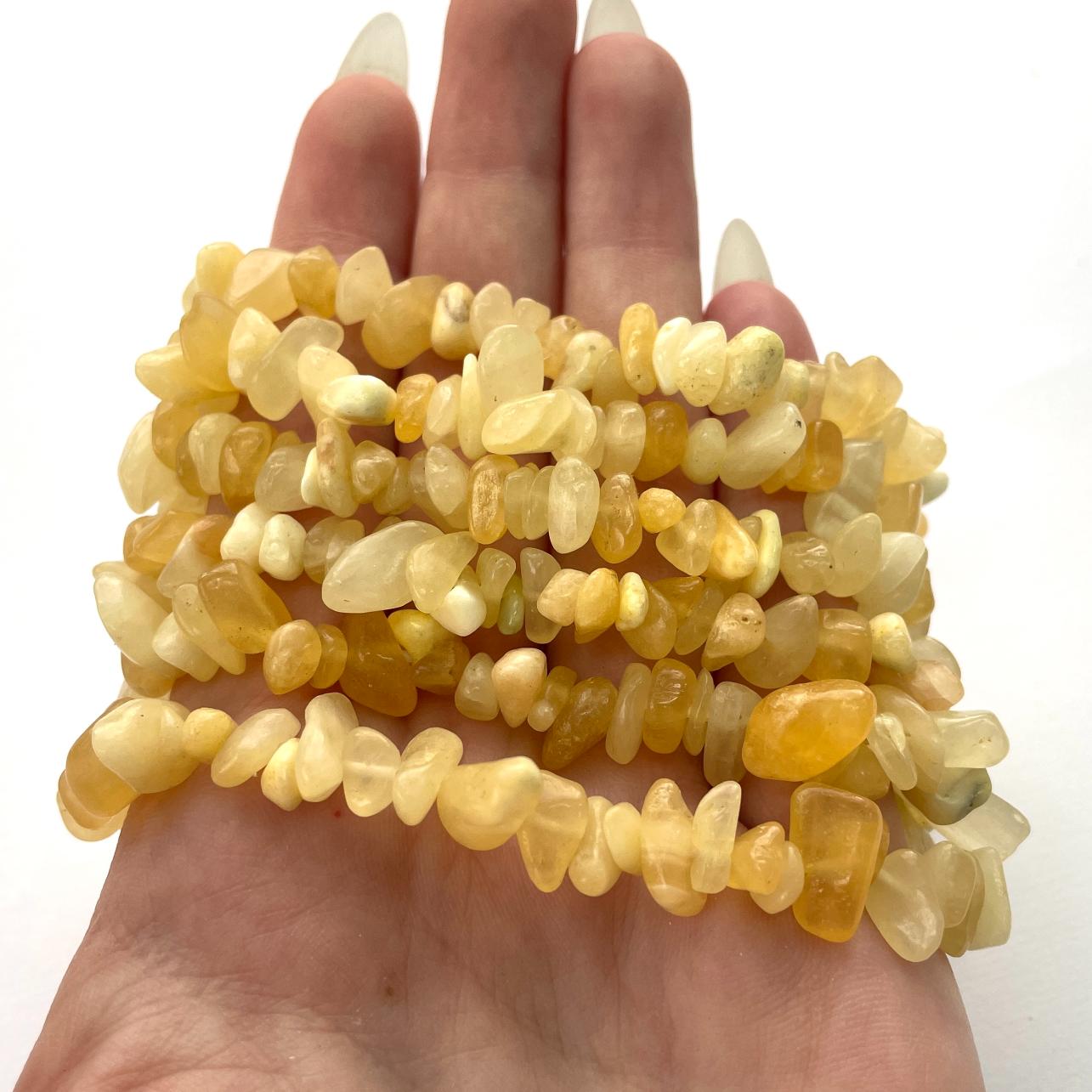 Yellow Aragonite Chip Bracelet