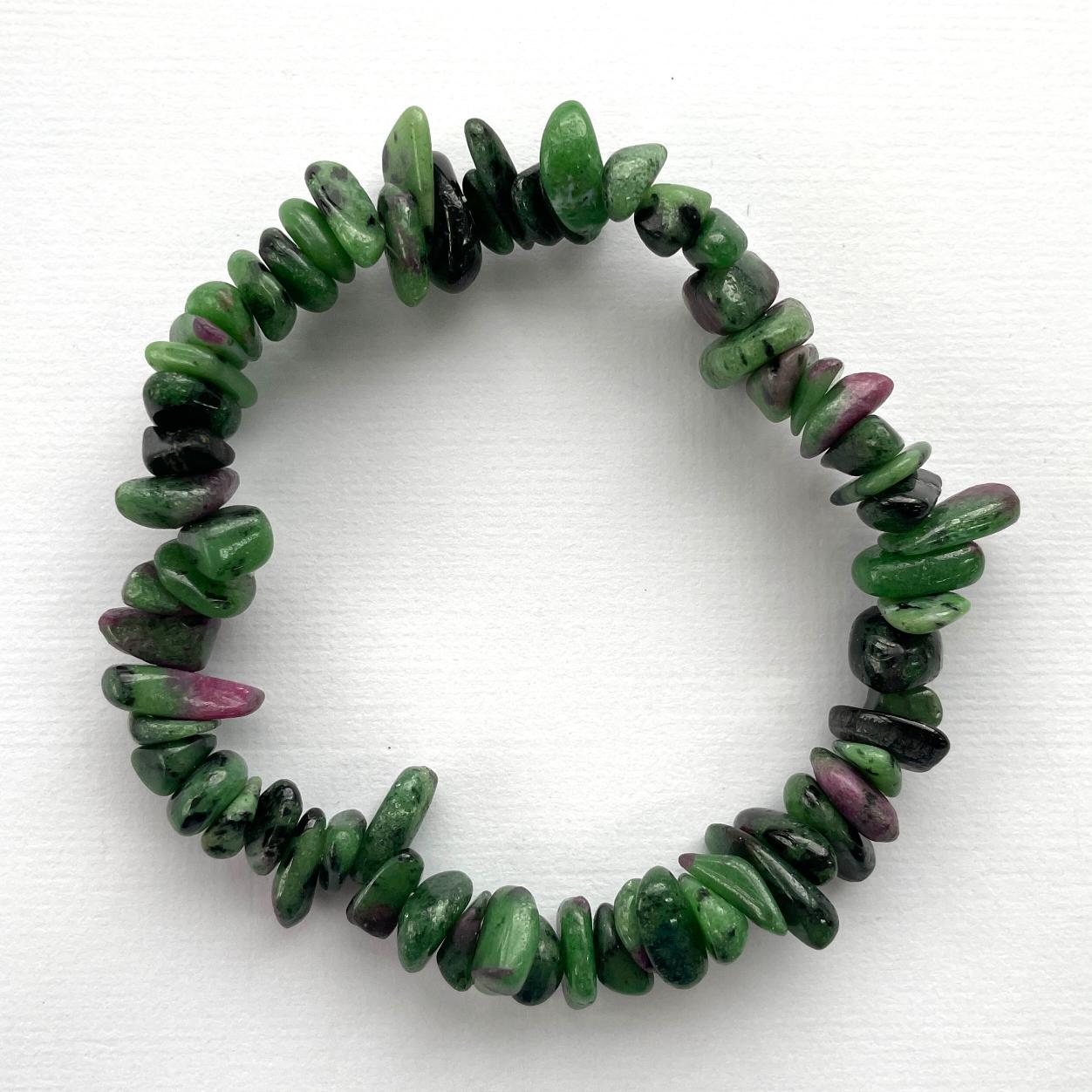 Ruby Zoisite Chip Bracelet