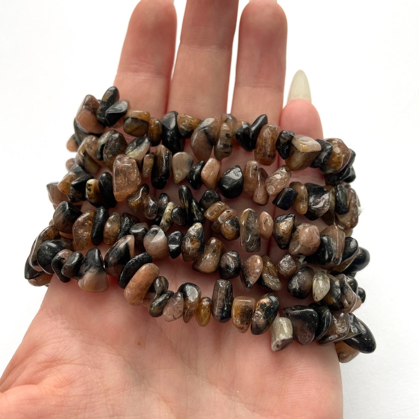 Chiastolite Chip Bracelet
