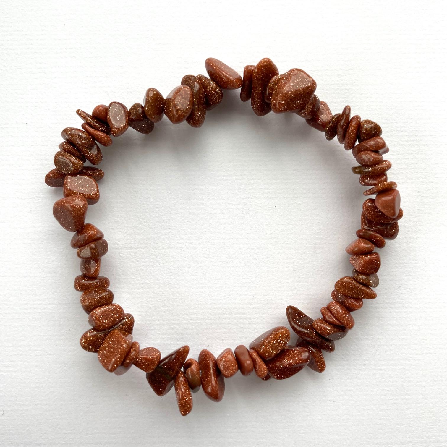 Goldstone (Red) Chip Bracelet