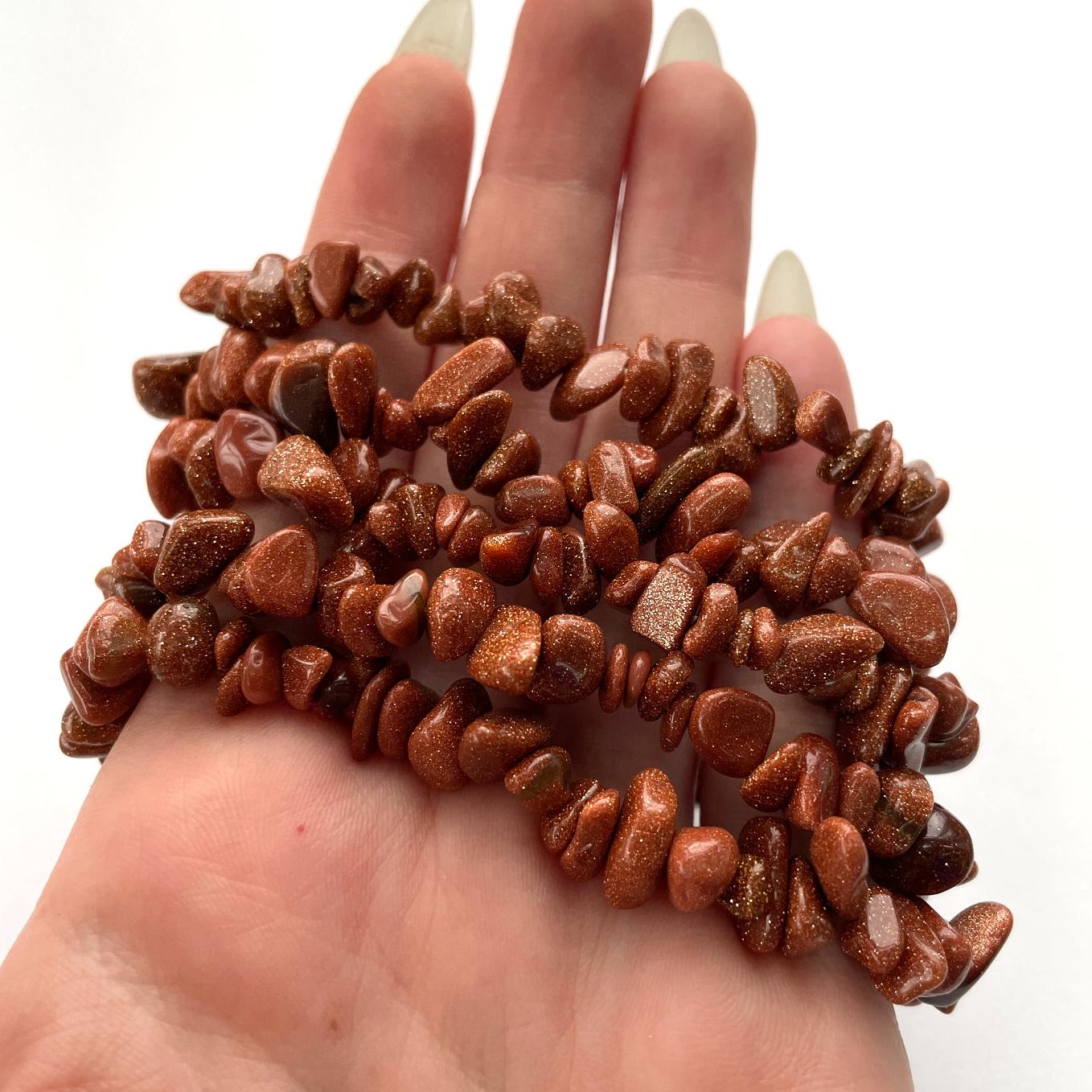 Goldstone (Red) Chip Bracelet