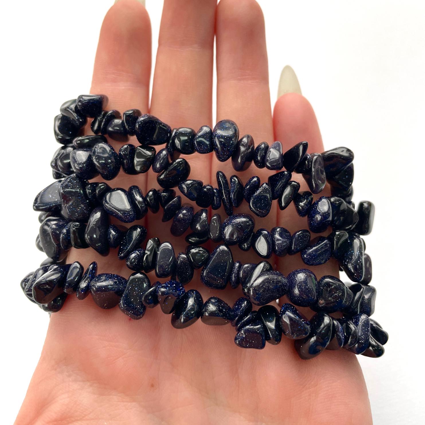 Goldstone (Blue) Chip Bracelet