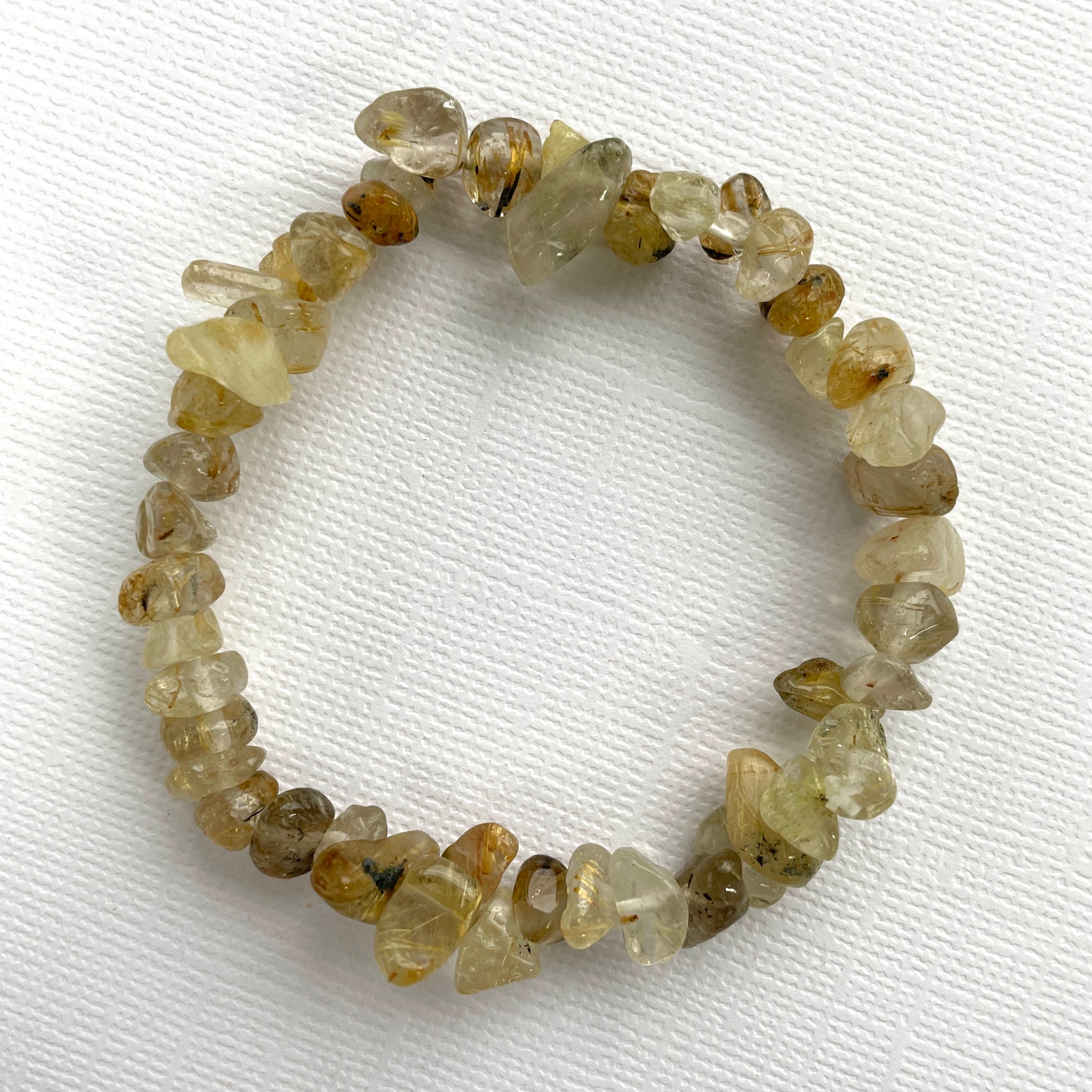 Gold Rutile Quartz Chip Bracelet