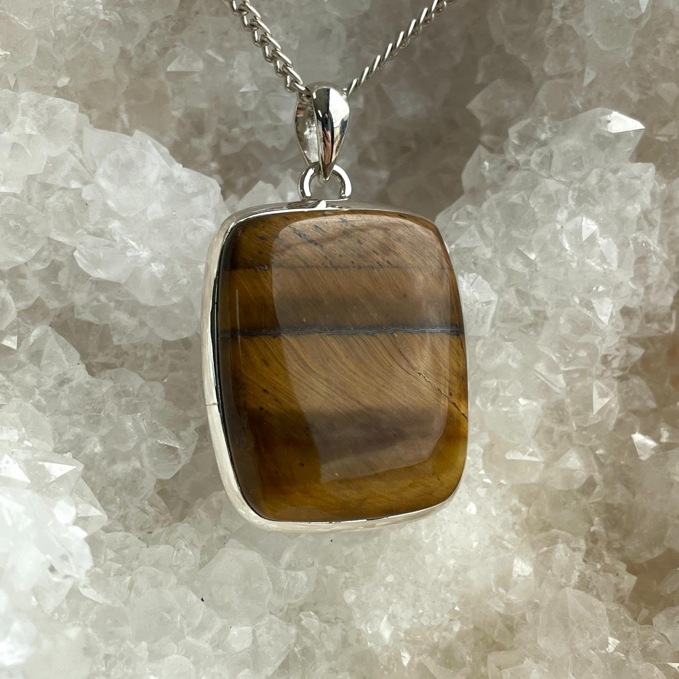 Sterling Silver Pendant - Tigers Eye LRG - SP55