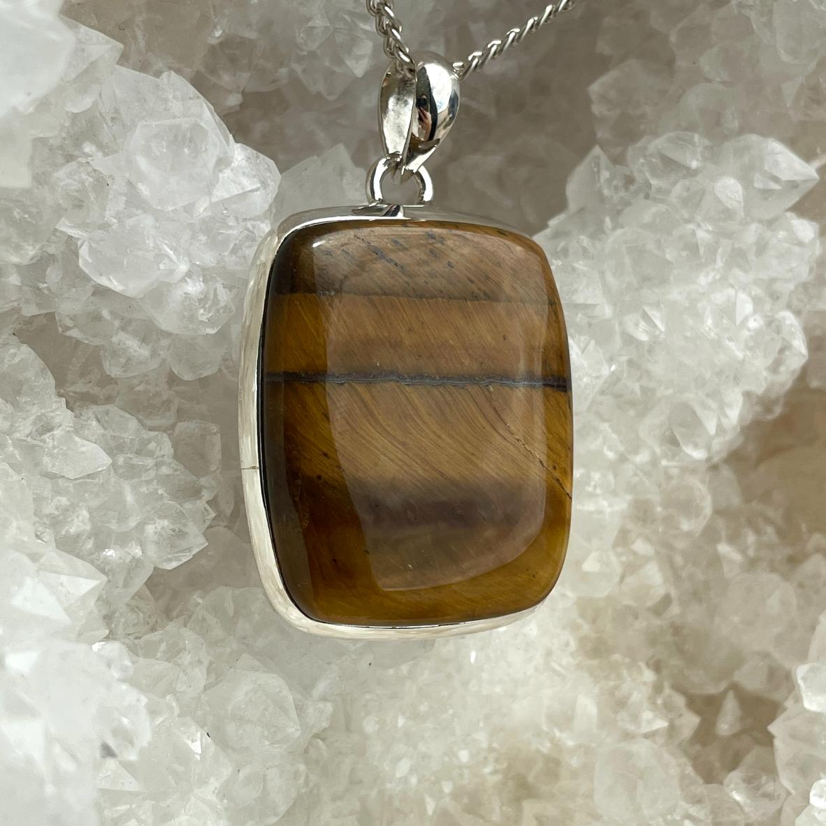 Sterling Silver Pendant - Tigers Eye LRG - SP55