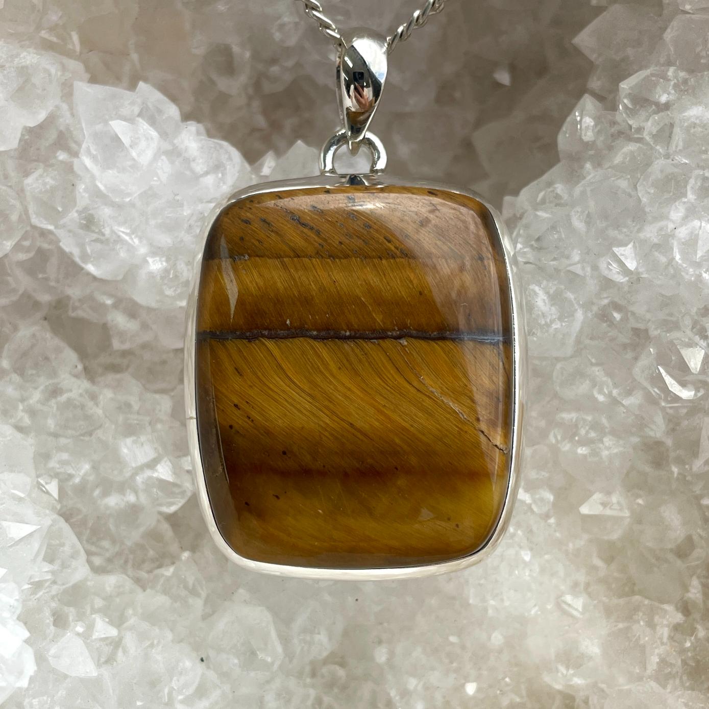 Sterling Silver Pendant - Tigers Eye LRG - SP55