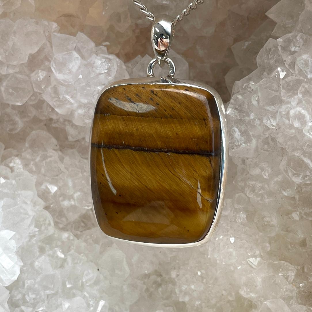 Sterling Silver Pendant - Tigers Eye LRG - SP55