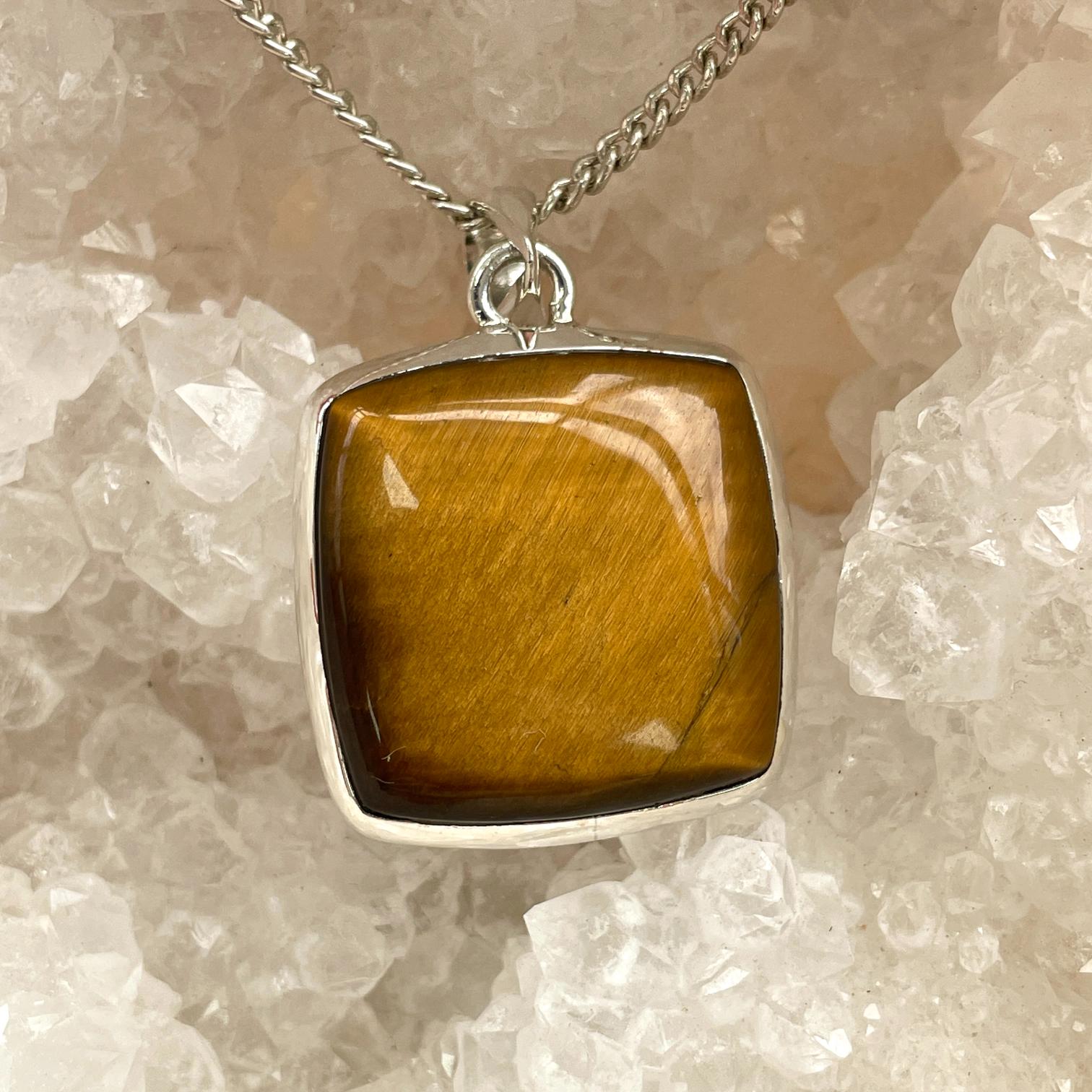 Sterling Silver Pendant - Tigers Eye - SP56