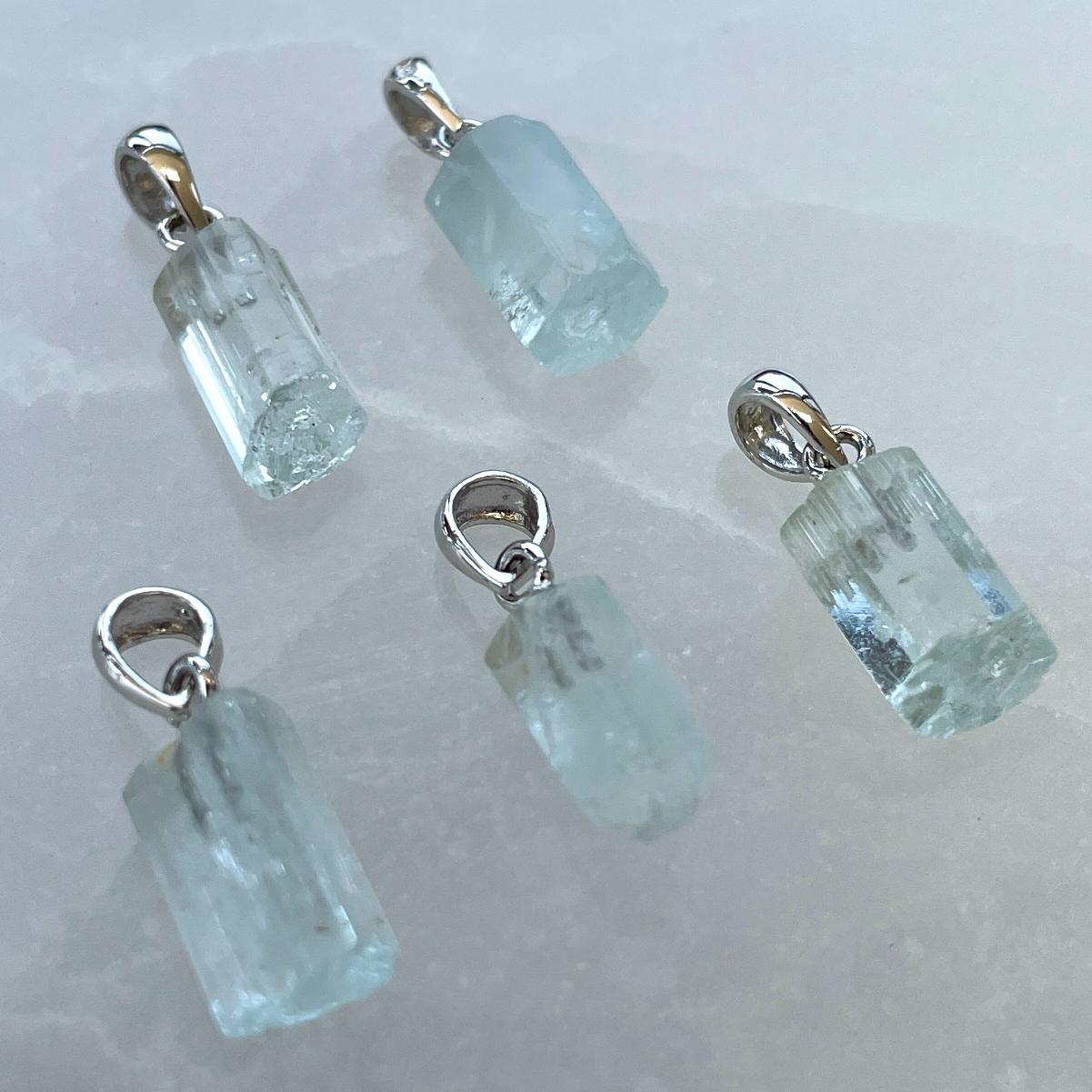 Aquamarine AA Silver Pendant