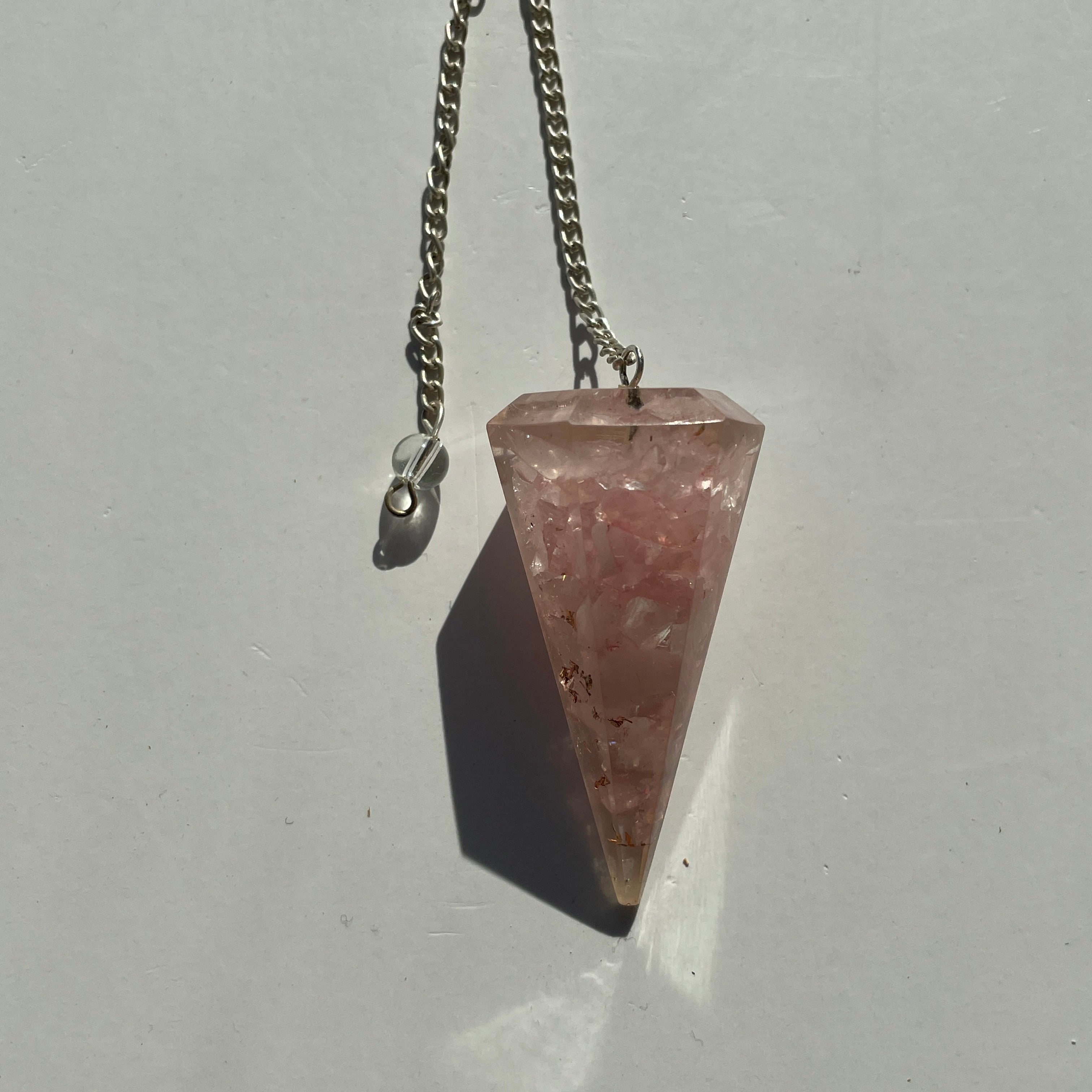 Orgonite Faceted Pendulum - Rose Quartz