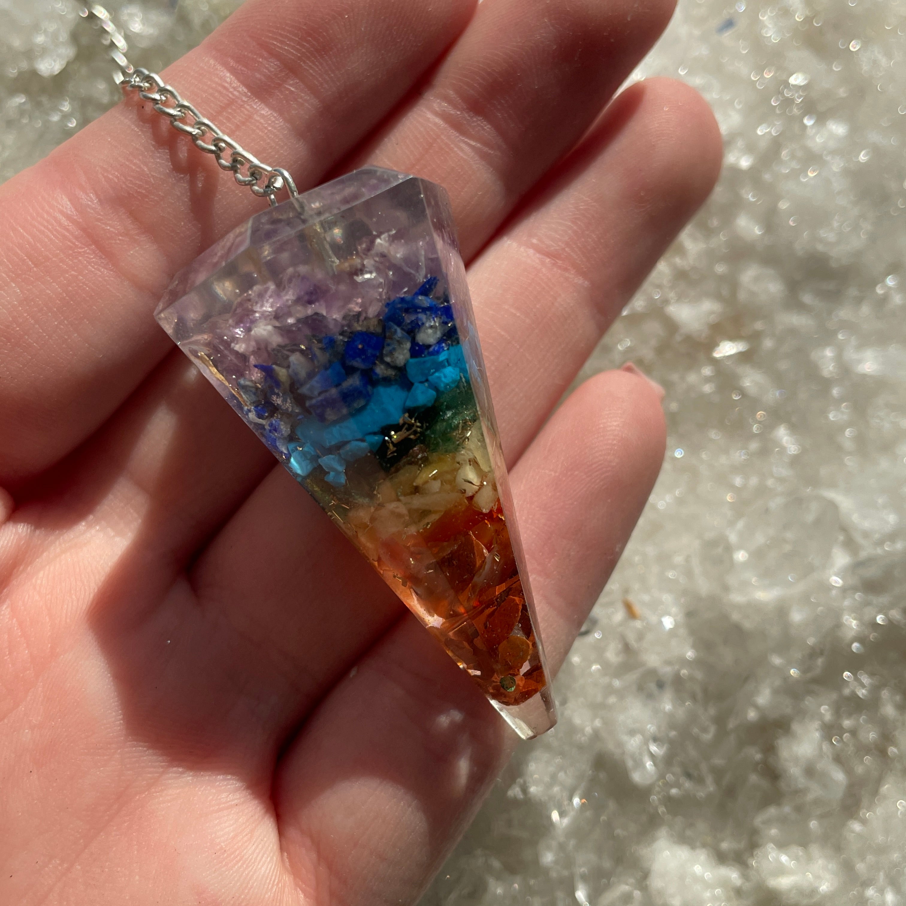 Orgonite Faceted Pendulum - Chakra