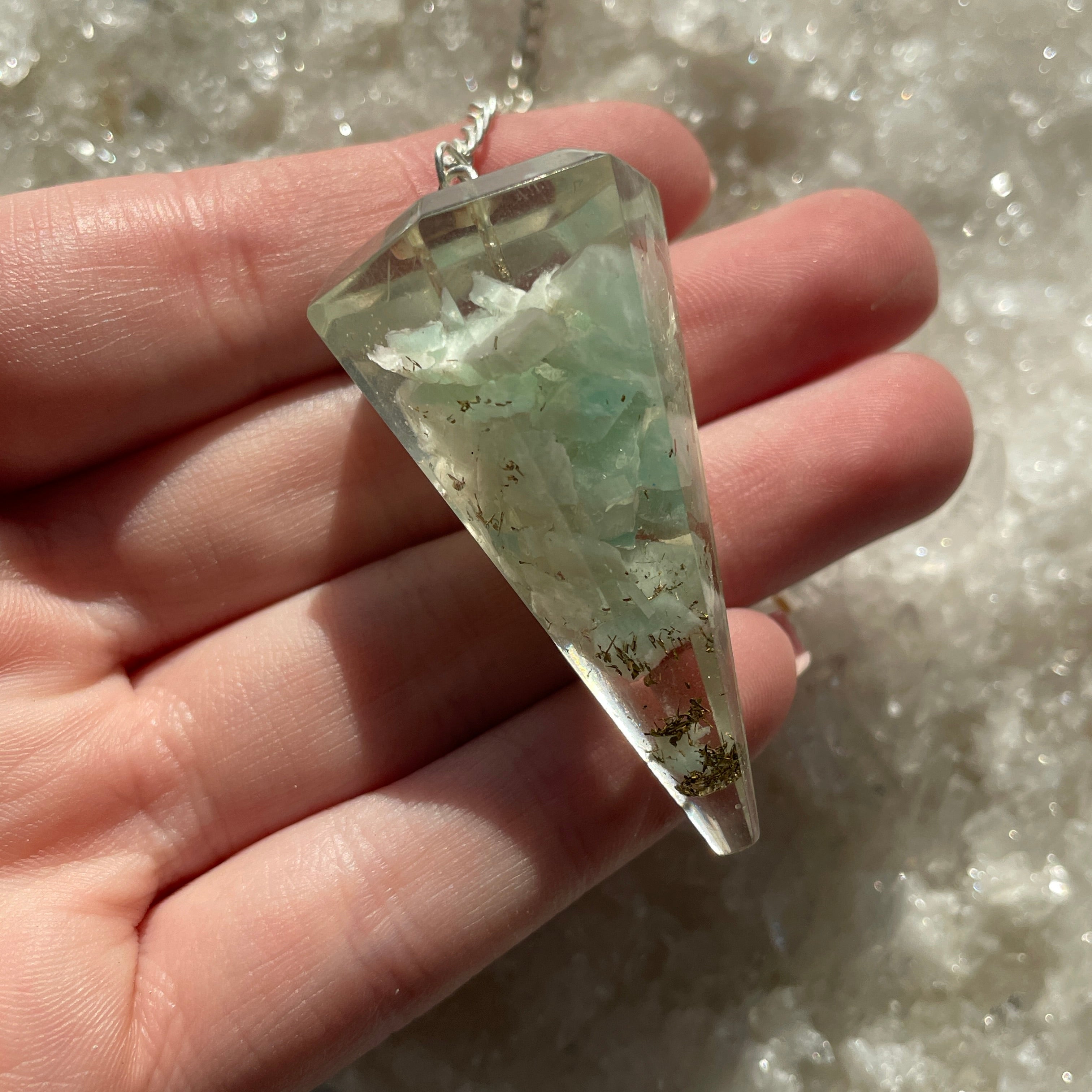 Orgonite Faceted Pendulum - Amazonite