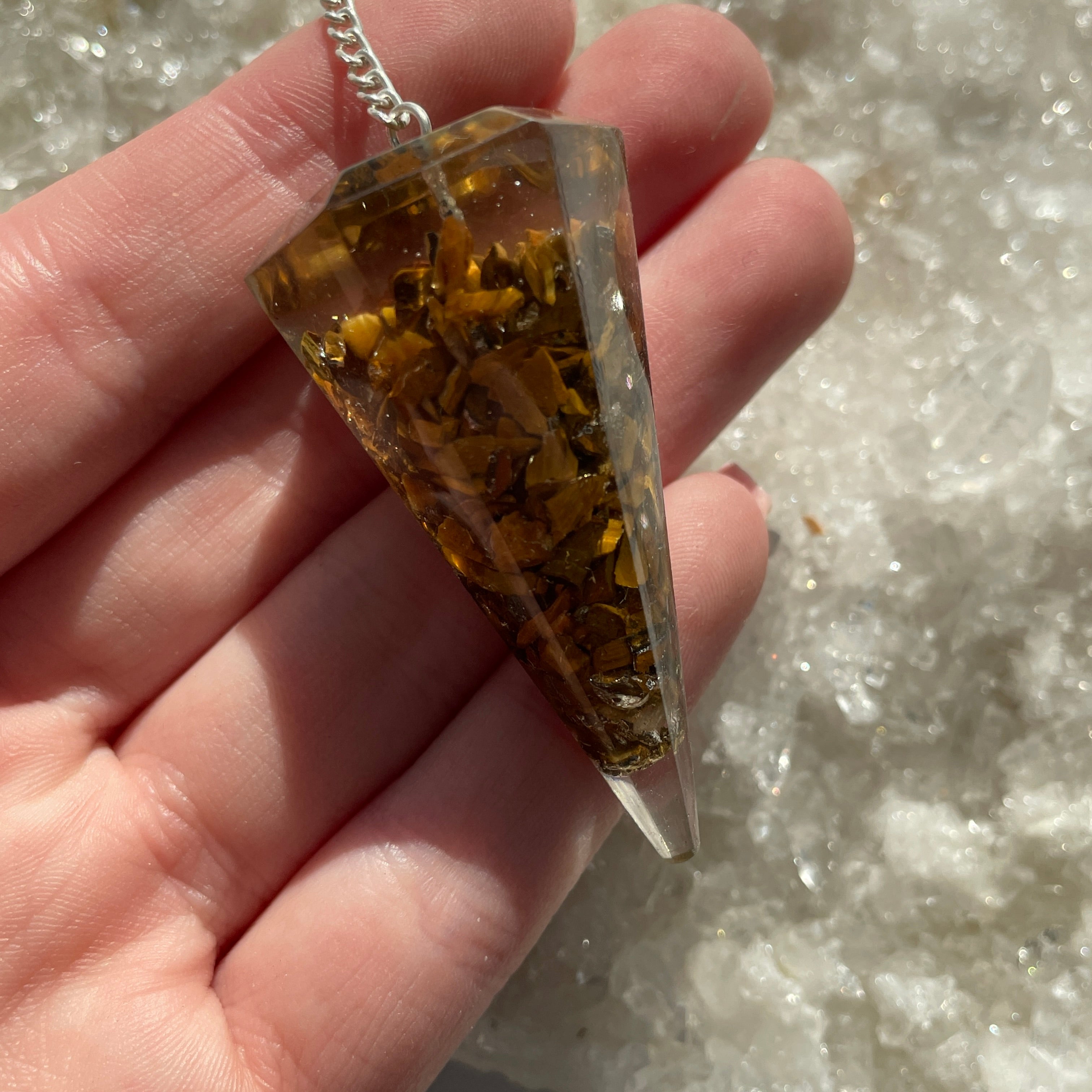 Orgonite Faceted Pendulum - Tigers Eye