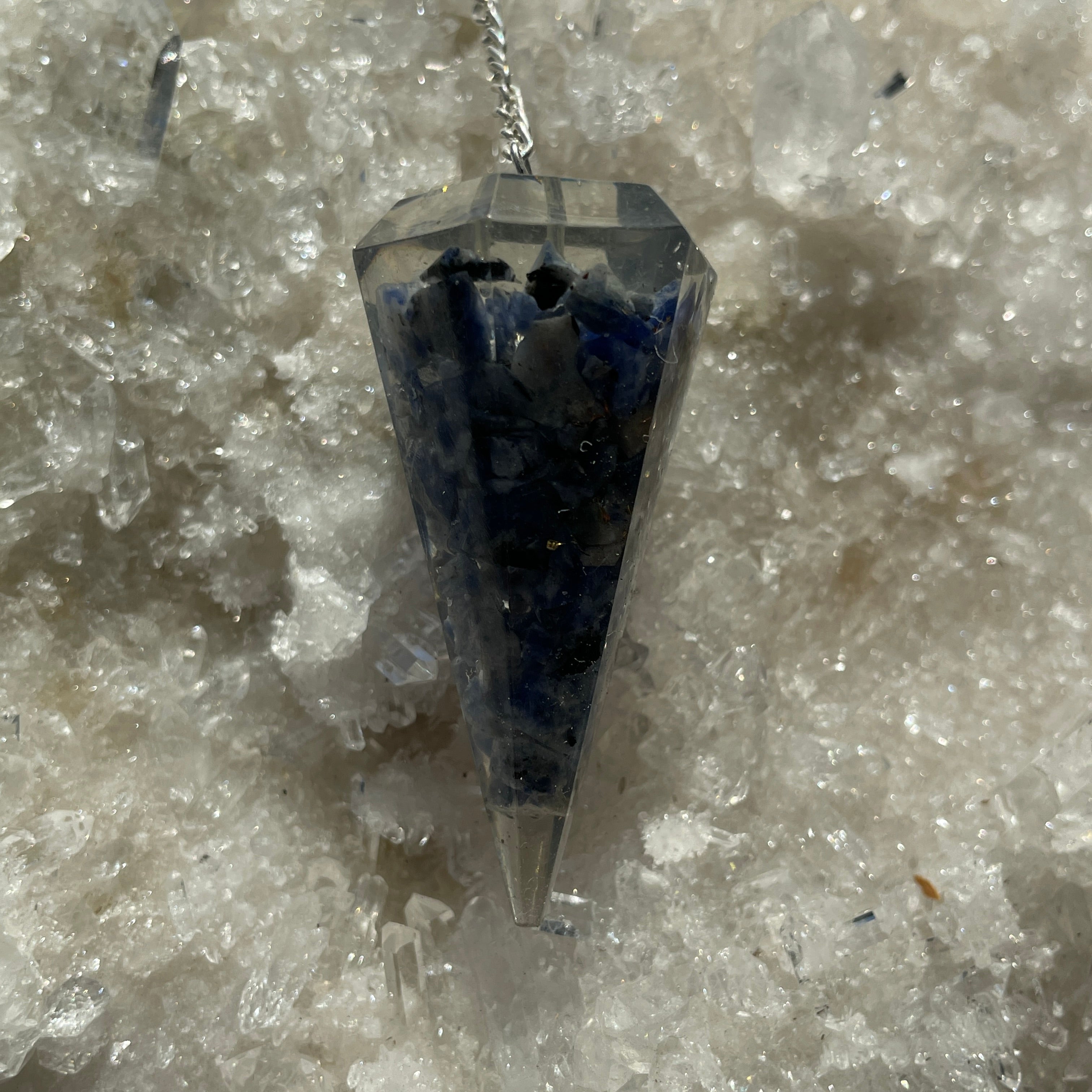 Orgonite Faceted Pendulum - Sodalite
