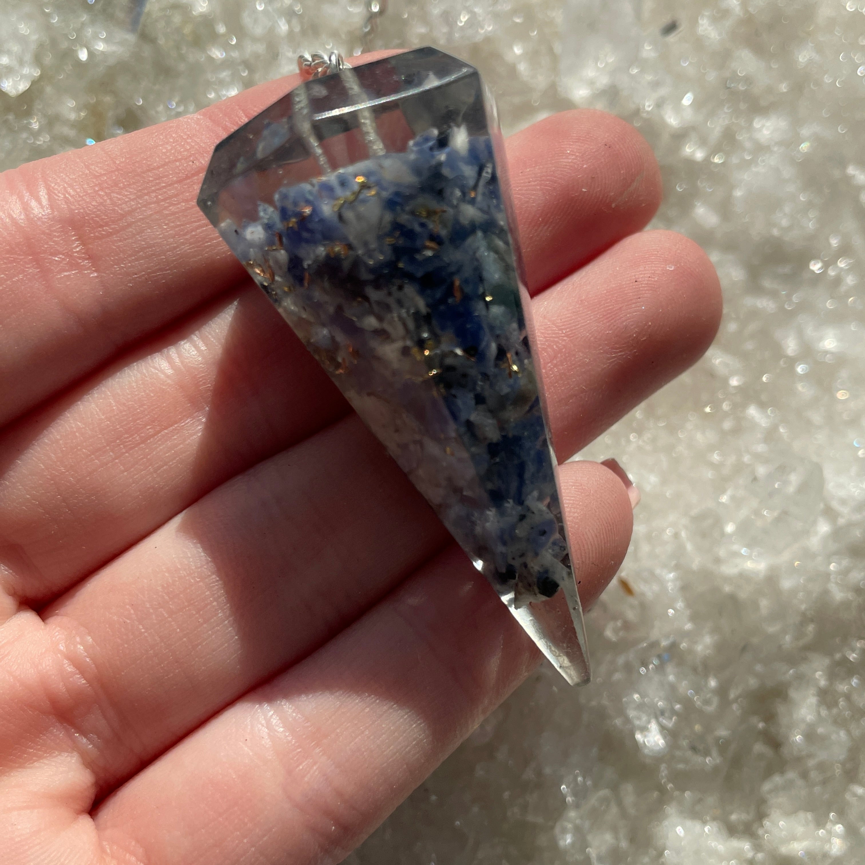 Orgonite Faceted Pendulum - Sodalite