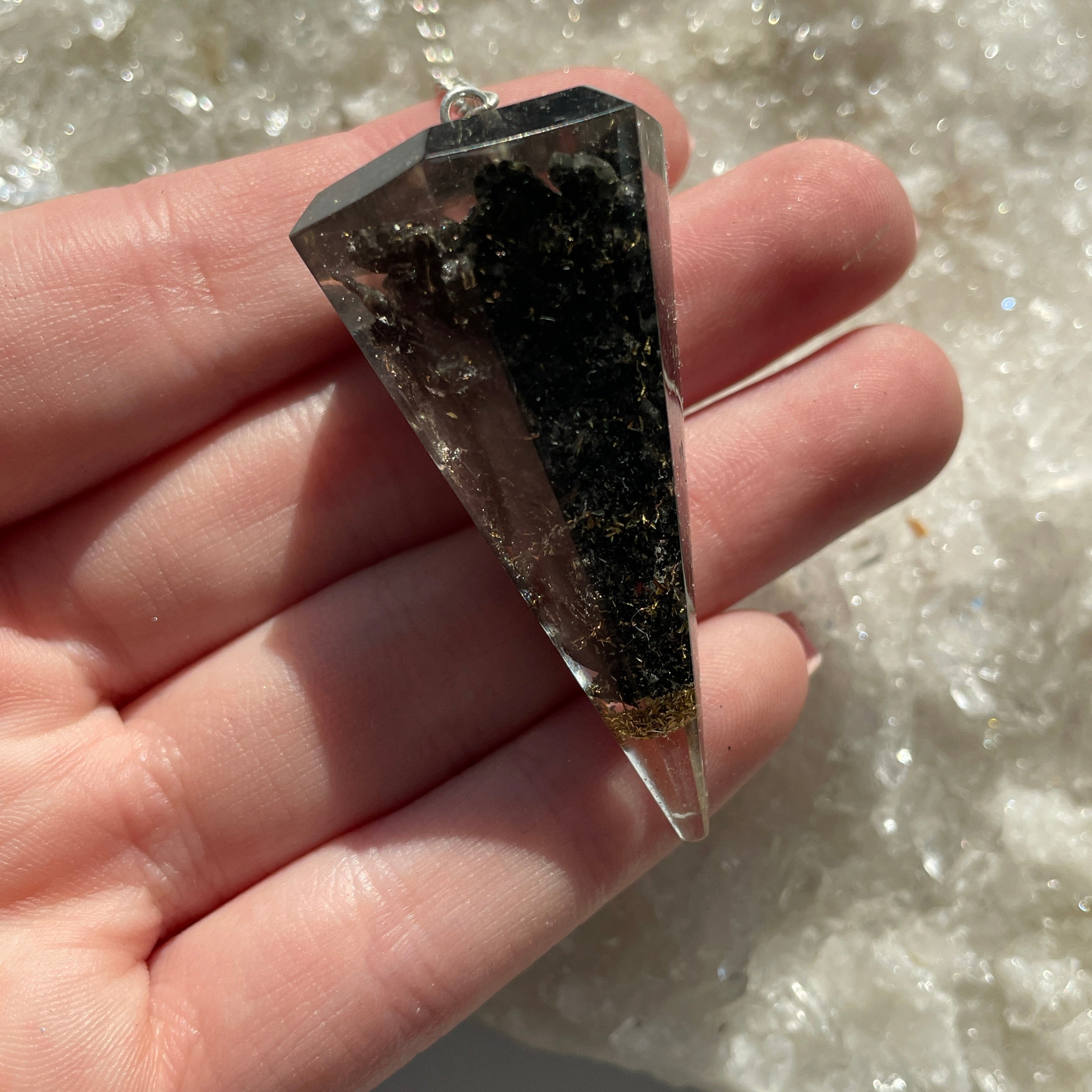 Orgonite Faceted Pendulum - Black Tourmaline