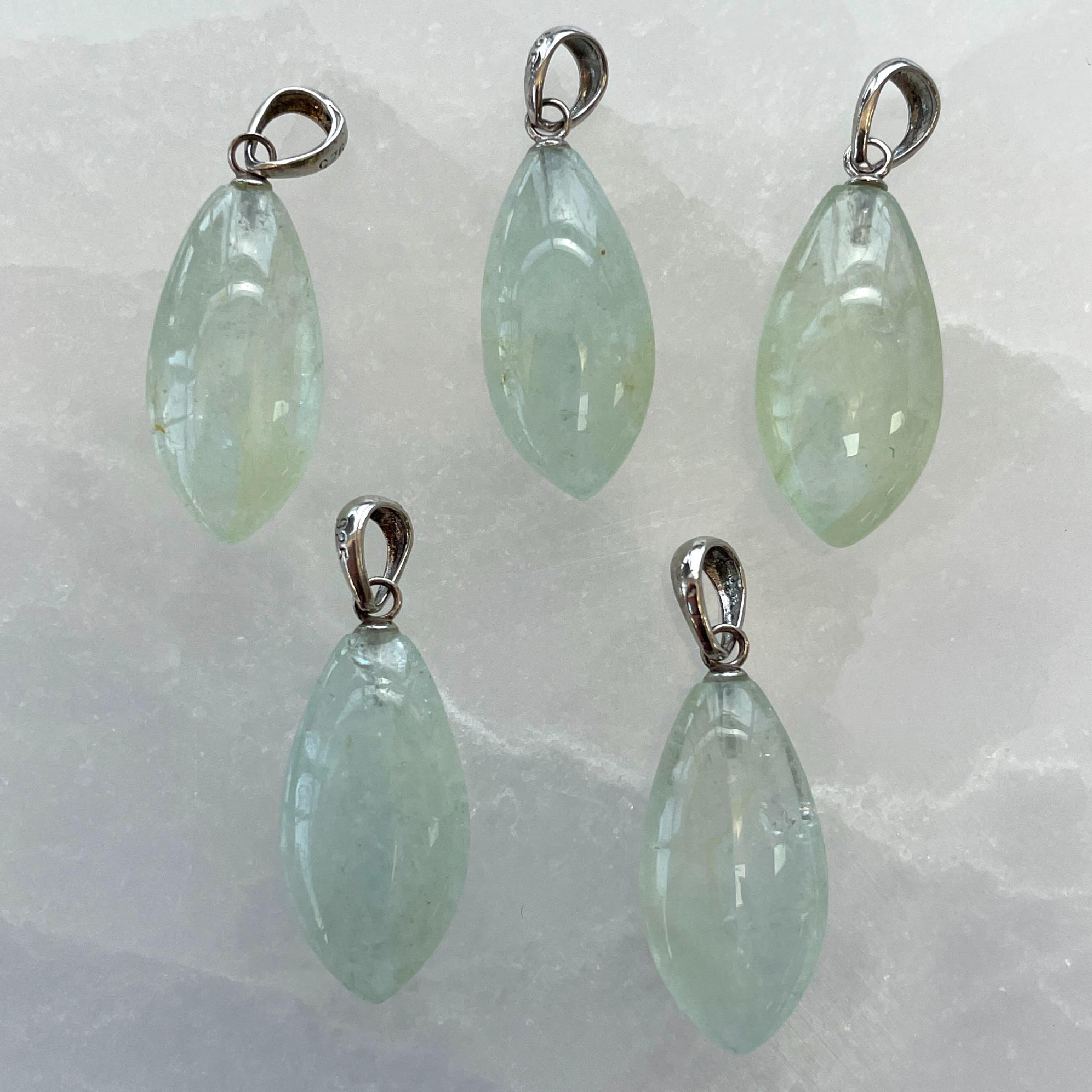 Aquamarine AB+ Sterling Silver Pendant