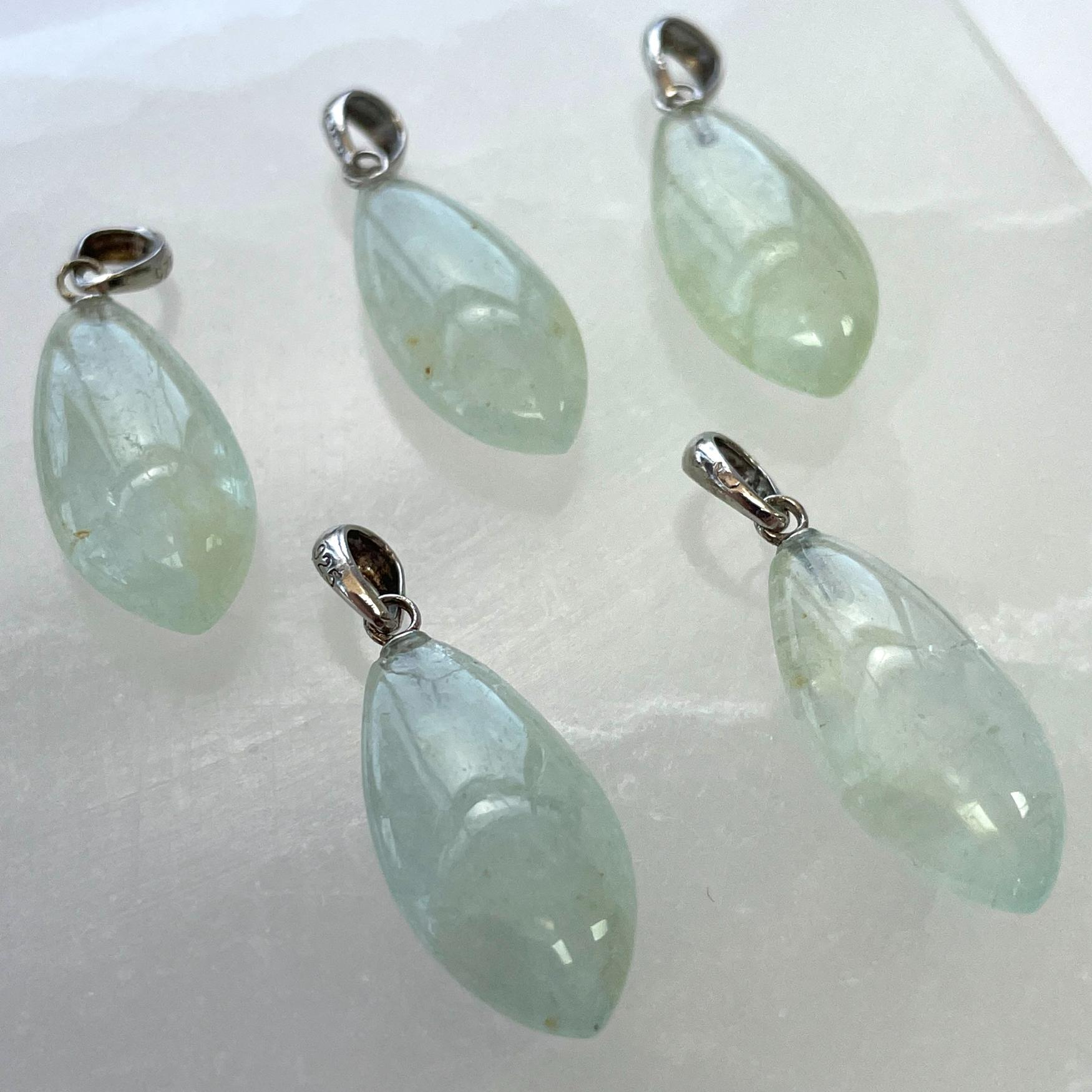 Aquamarine AB+ Sterling Silver Pendant