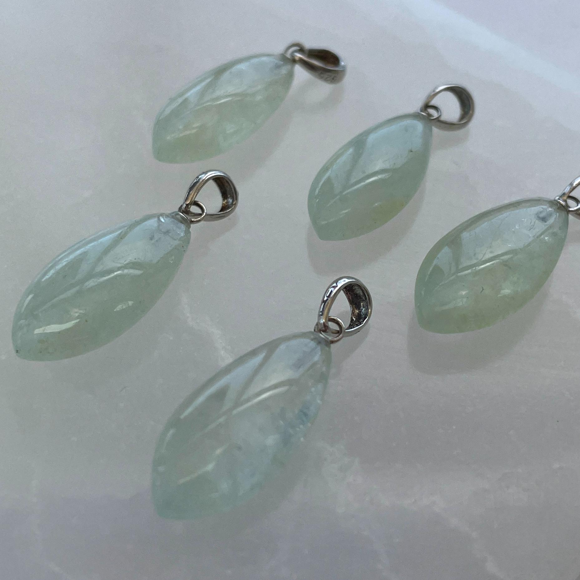 Aquamarine AB+ Sterling Silver Pendant
