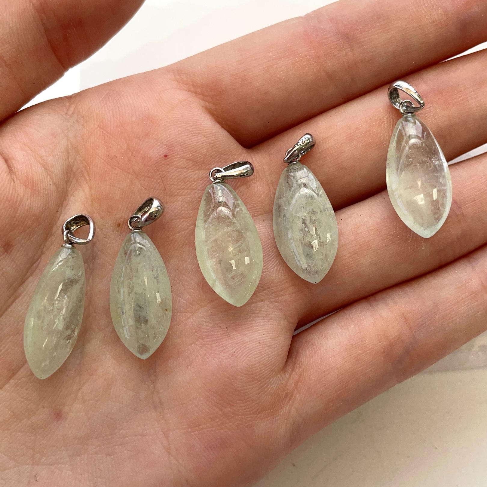 Aquamarine AB+ Sterling Silver Pendant