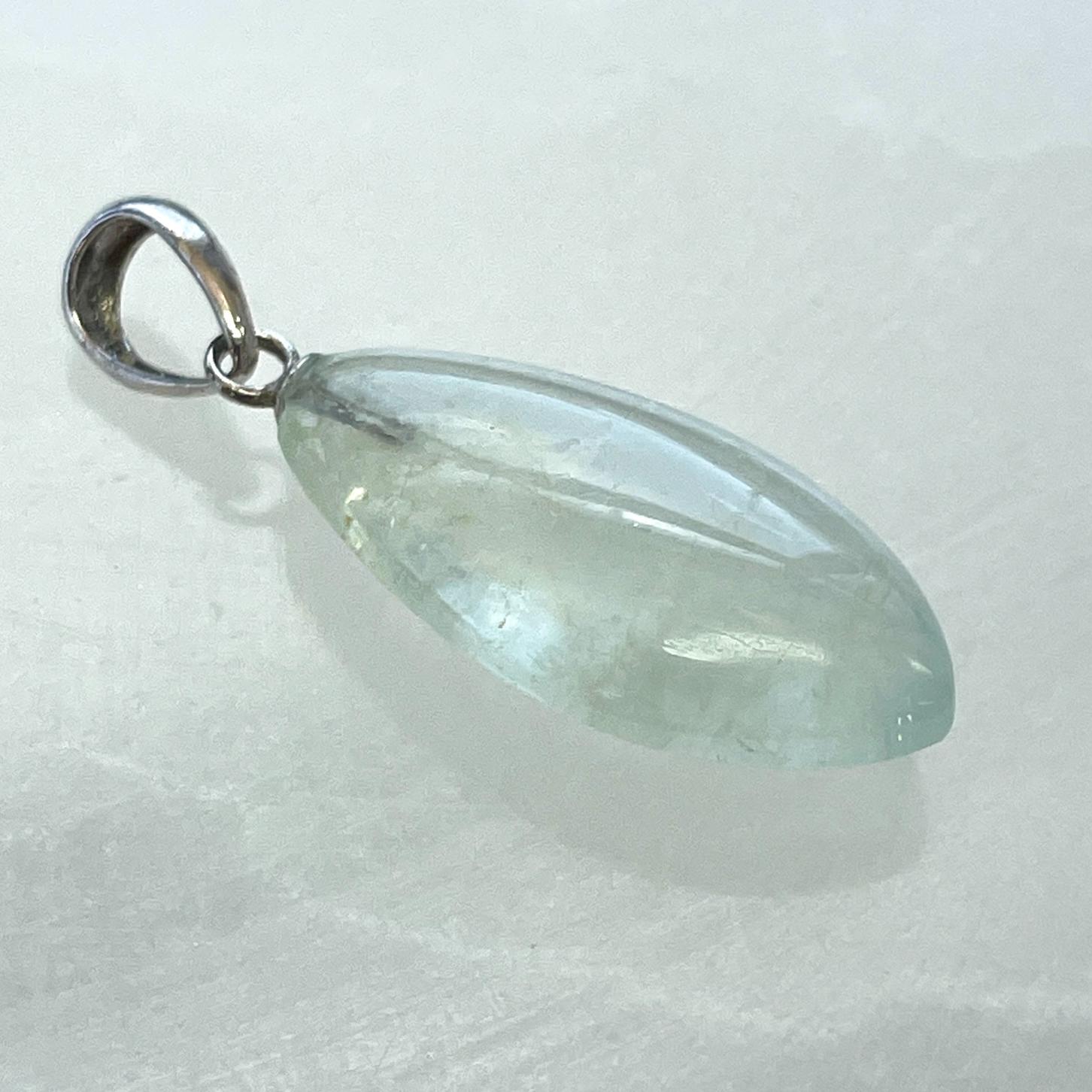 Aquamarine AB+ Sterling Silver Pendant
