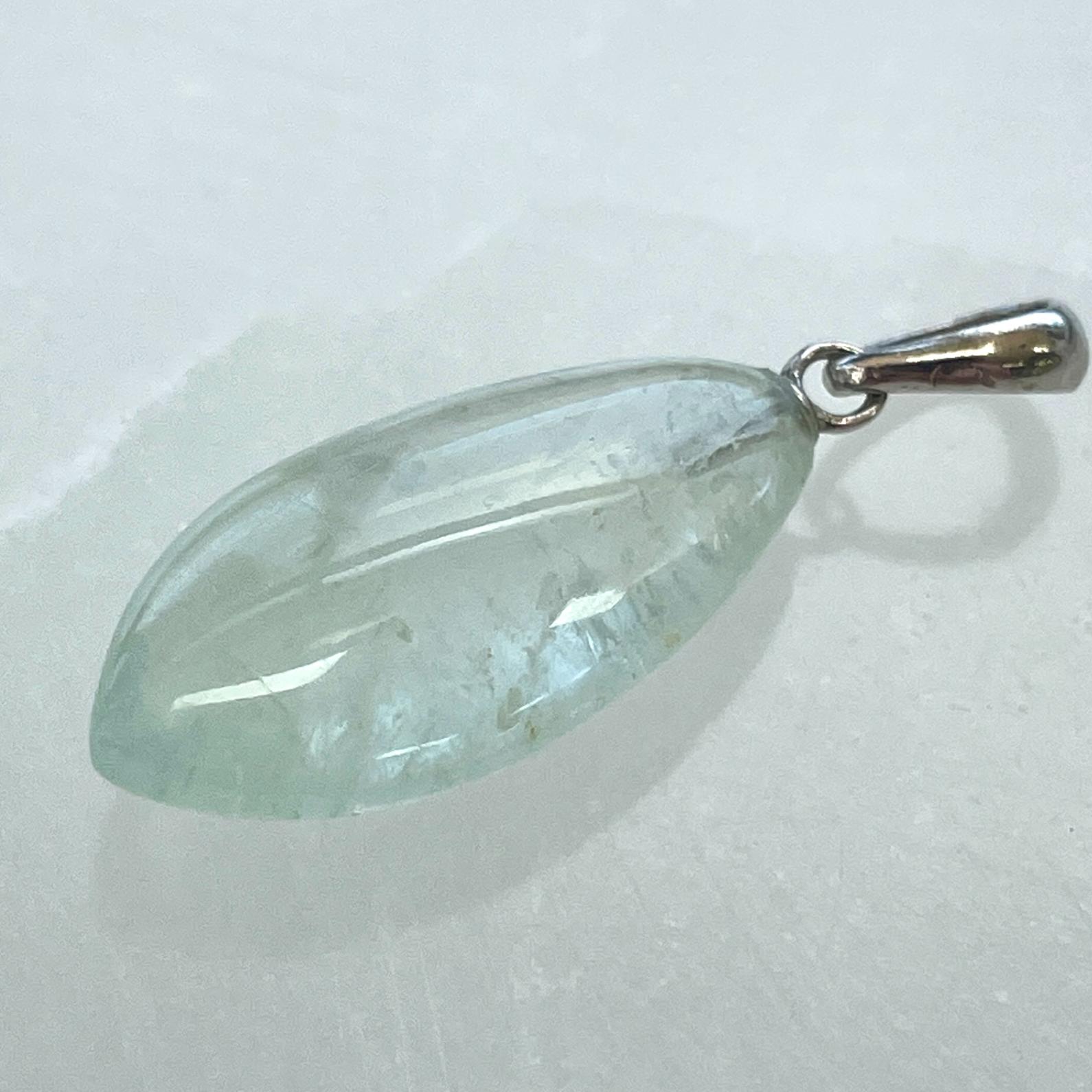 Aquamarine AB+ Sterling Silver Pendant