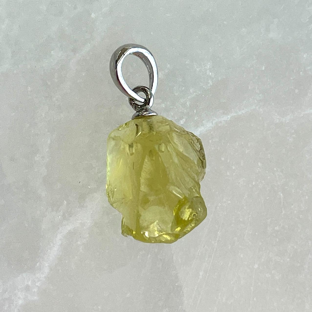 Lemon Quartz AA Sterling Silver Pendant