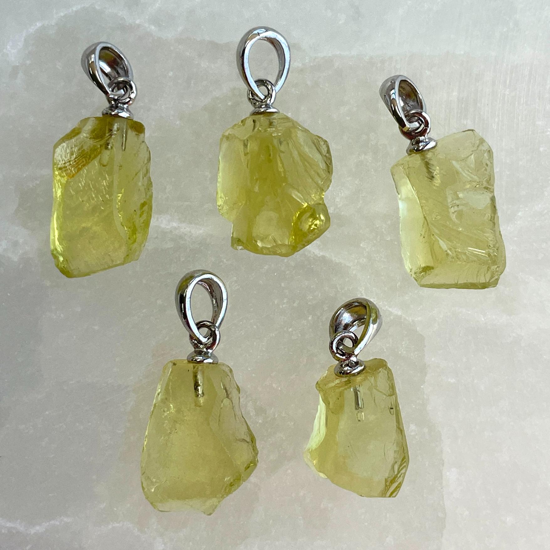 Lemon Quartz AA Sterling Silver Pendant