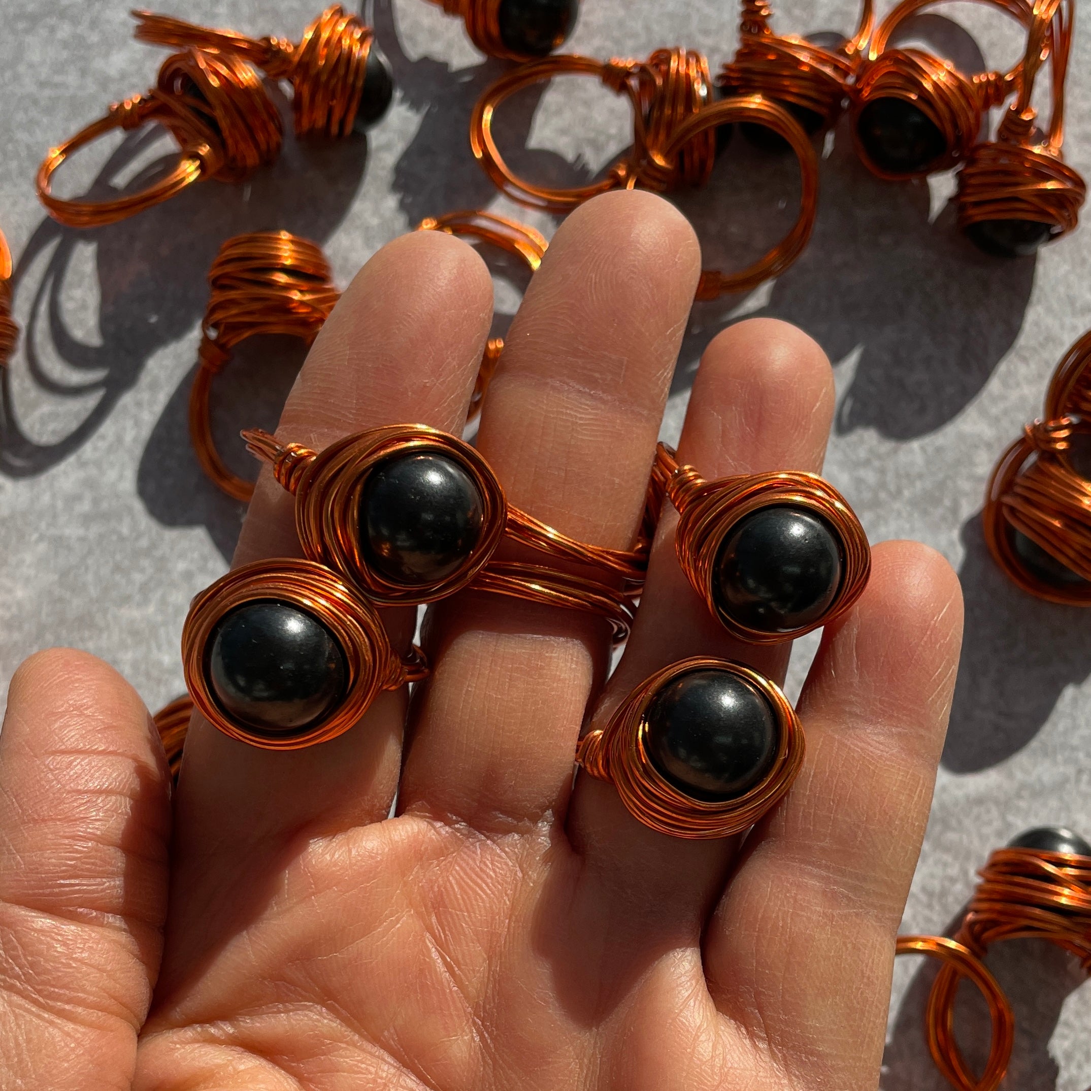 Shungite - Wire Wrapped Ring