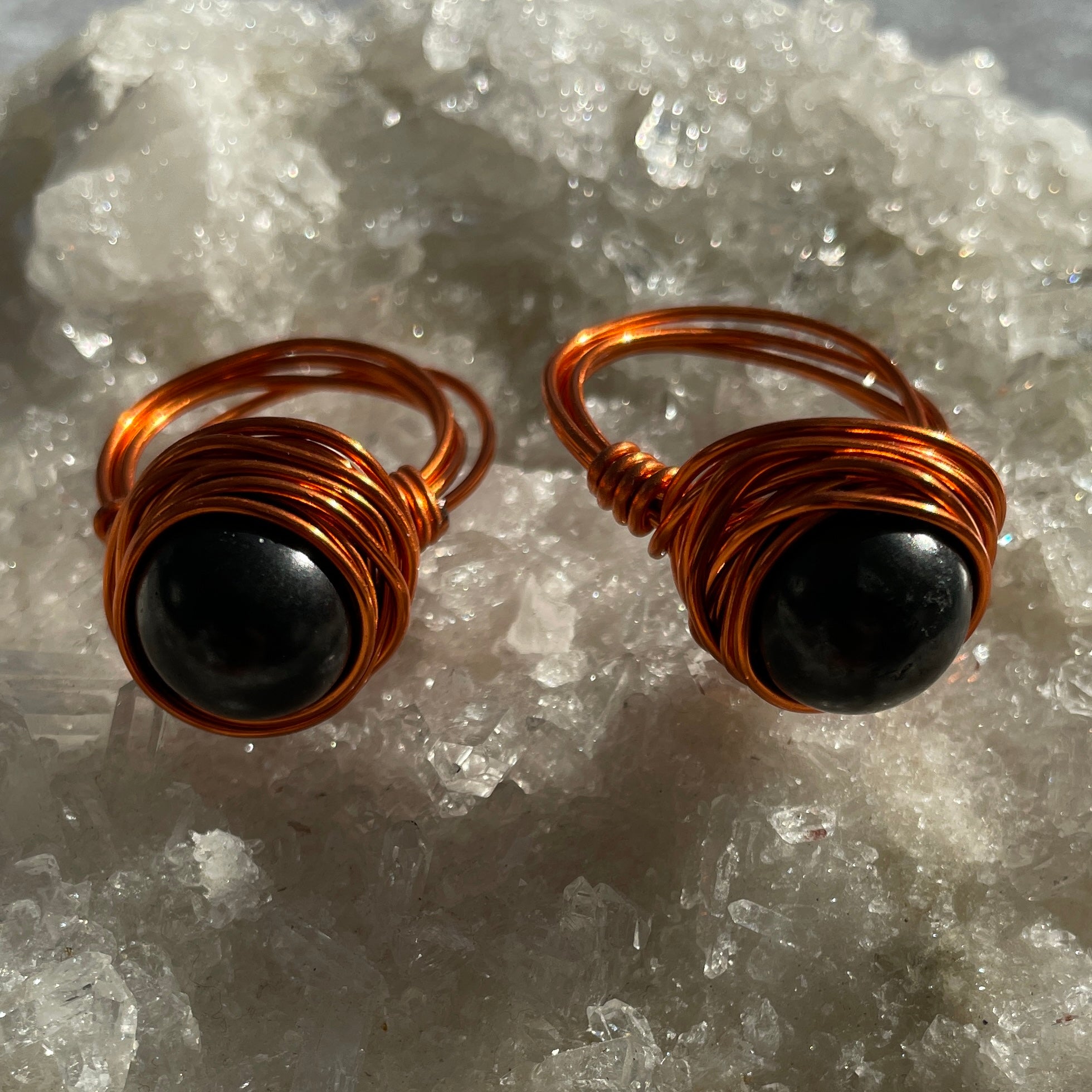Shungite - Wire Wrapped Ring
