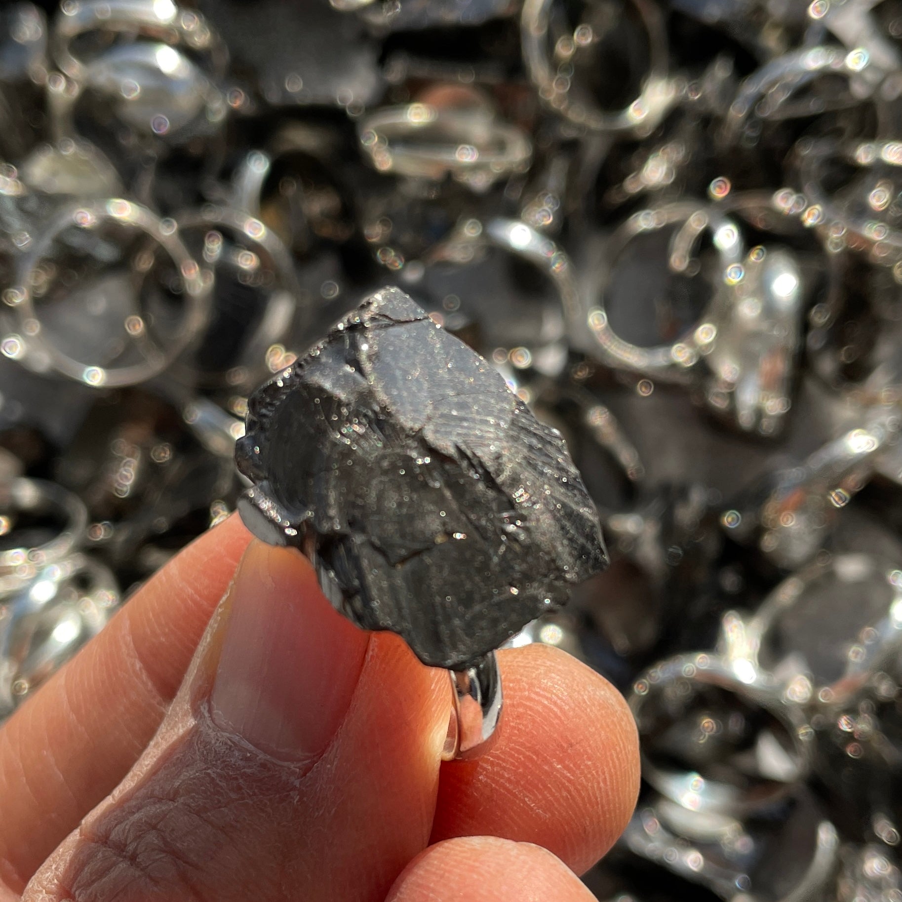 Shungite Elite - Silver Plated Adjustable Ring
