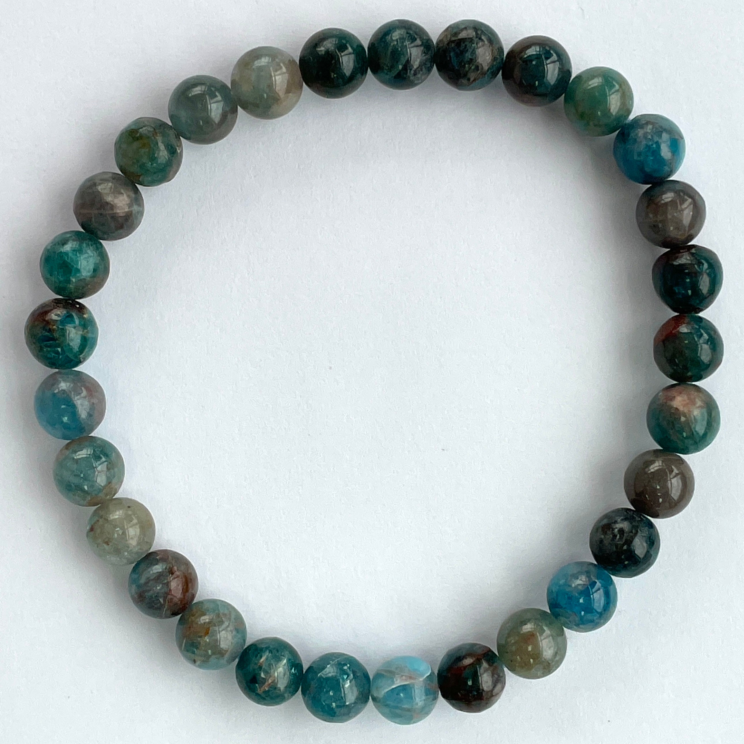 Blue Apatite Beads Bracelet 6mm