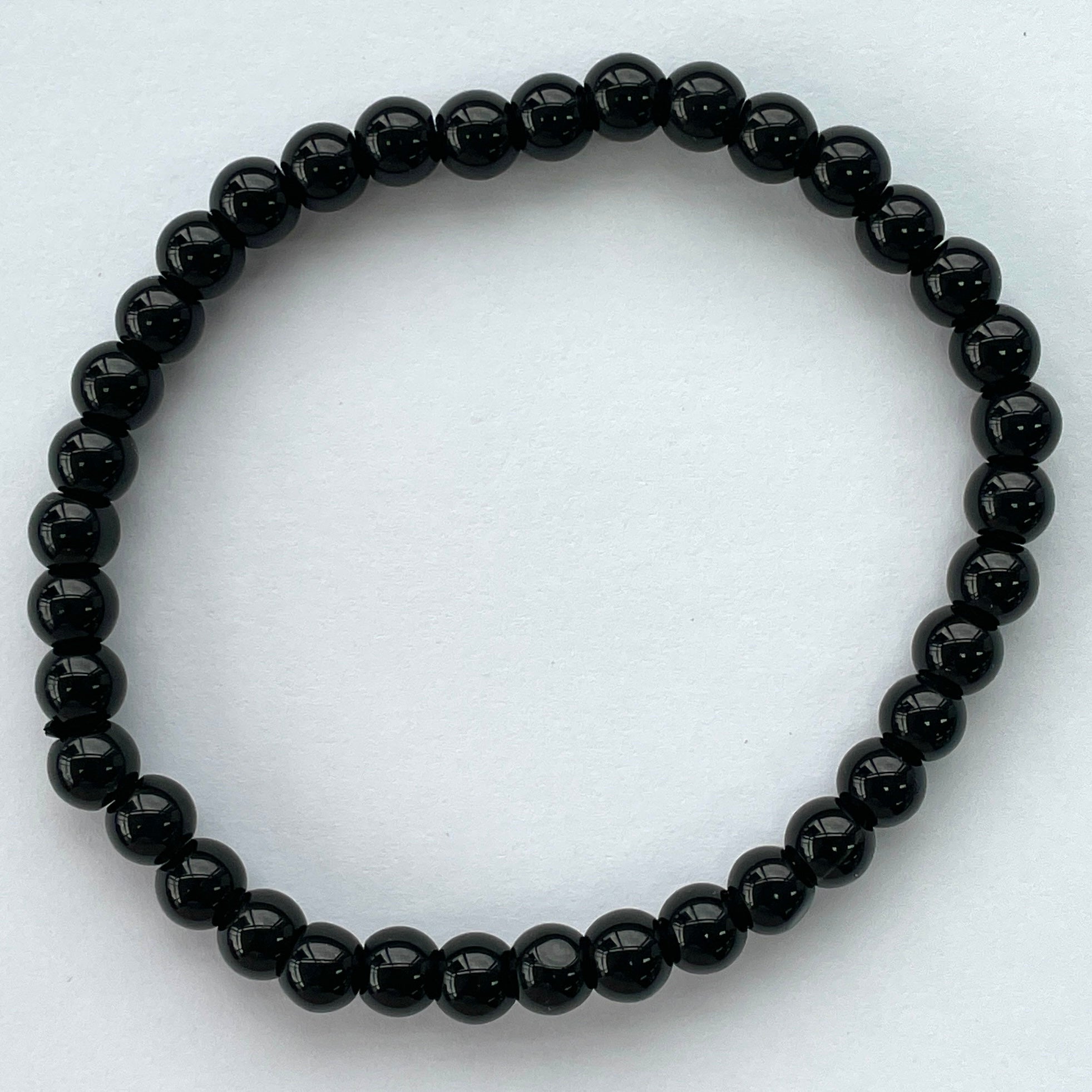 Black Agate Beads Bracelet 6mm