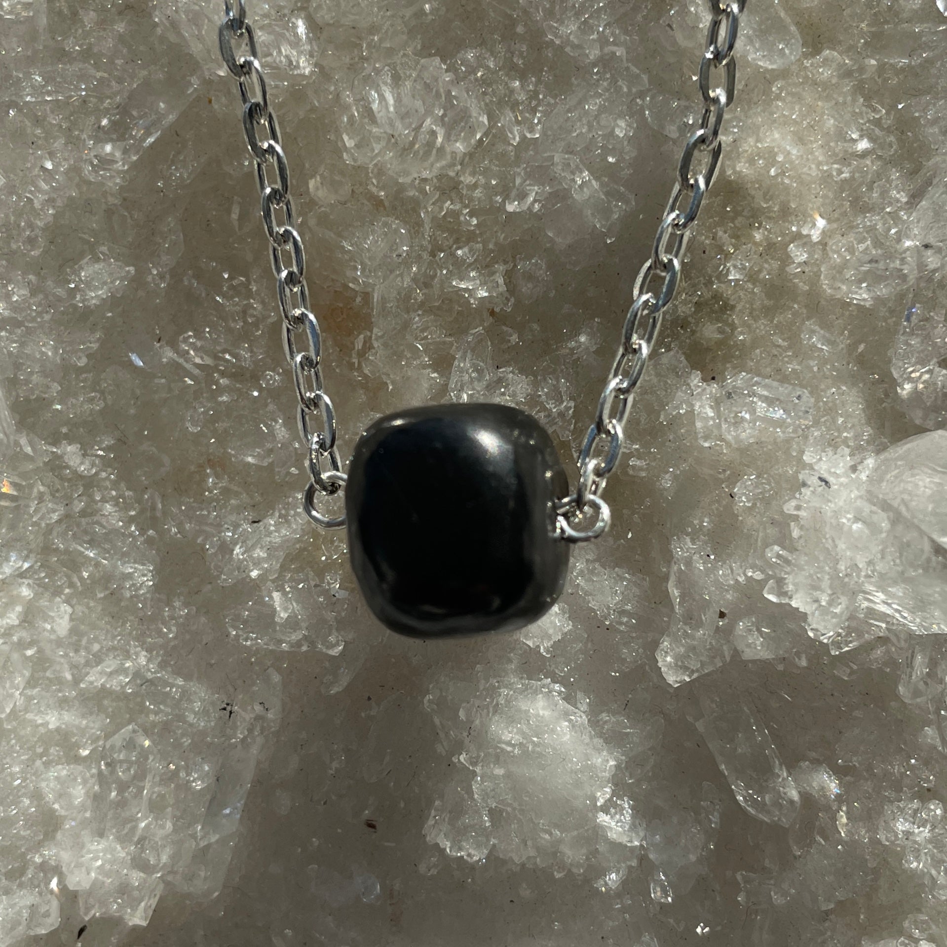 Shungite Necklace - Silver Bead