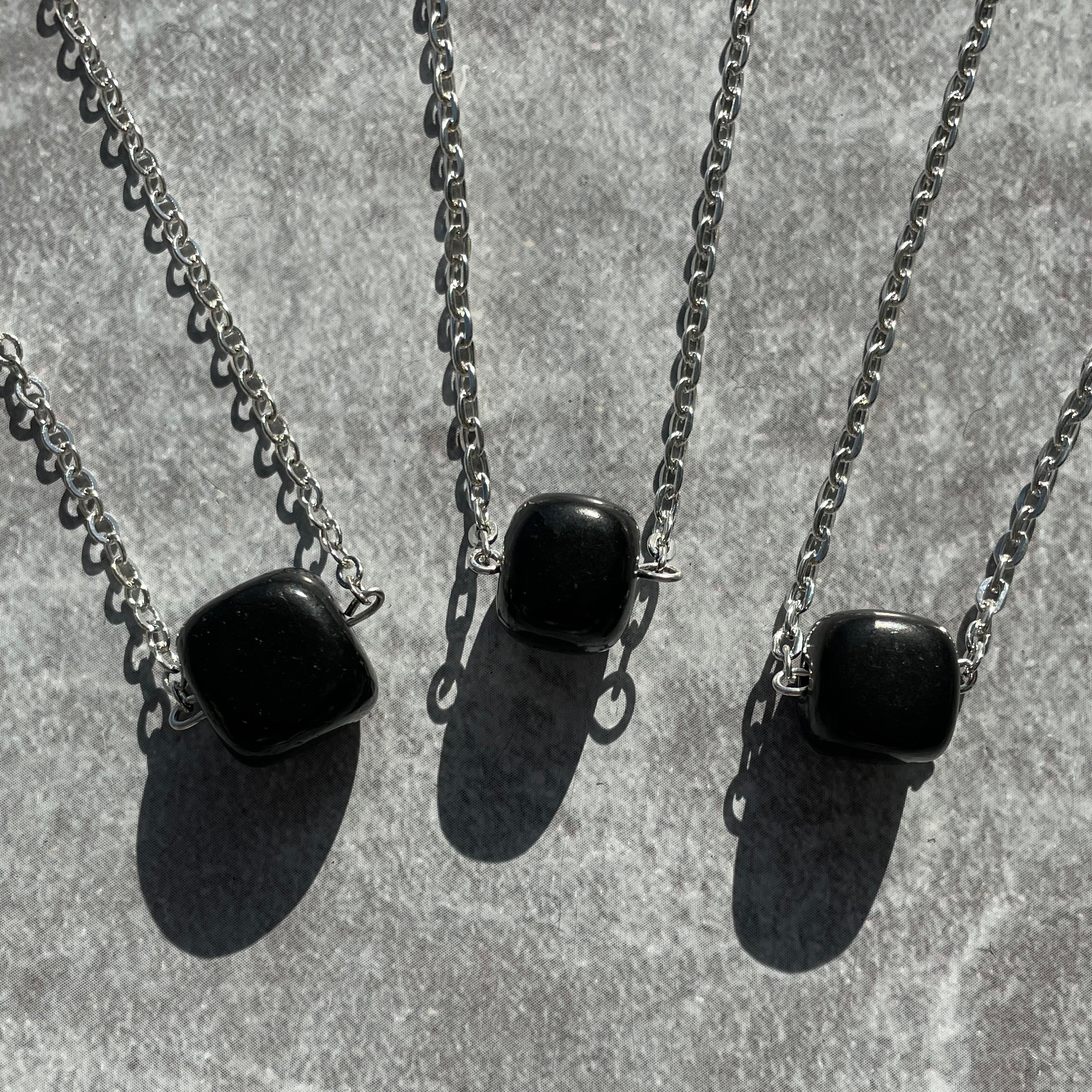 Shungite Necklace - Silver Bead